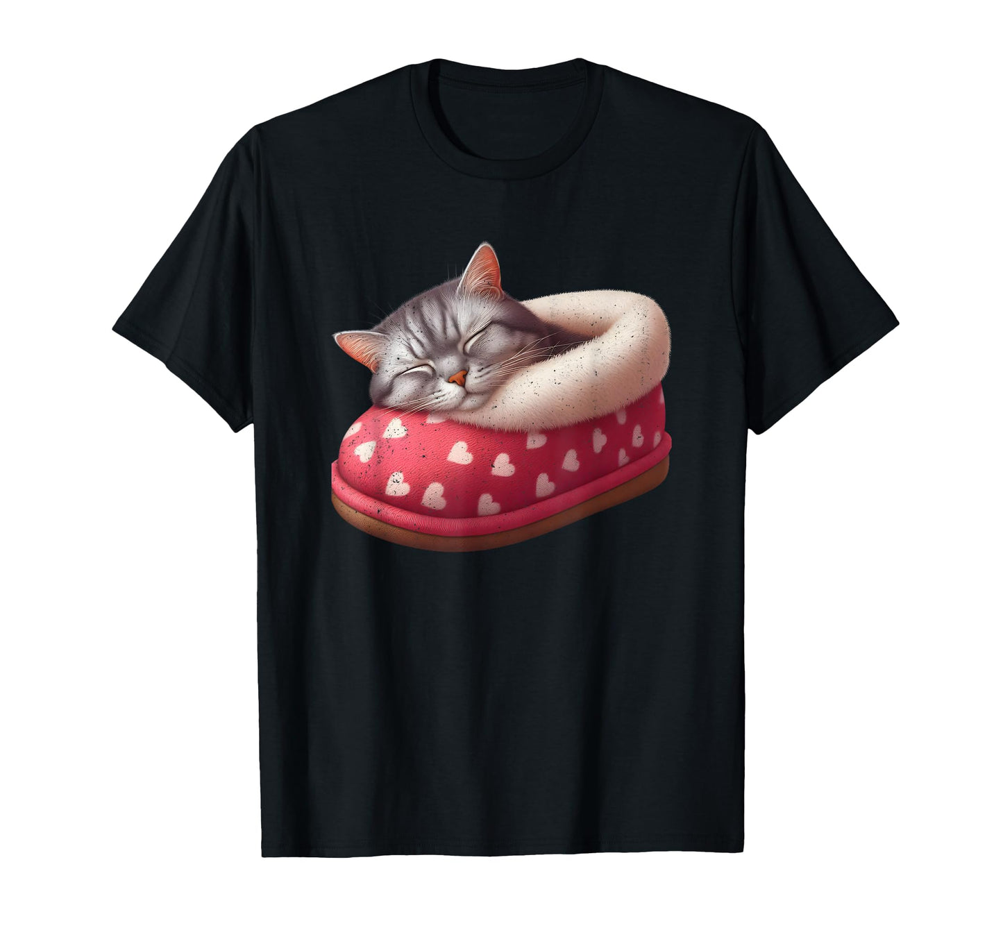 Sleeping Cat in Slipper T-Shirt