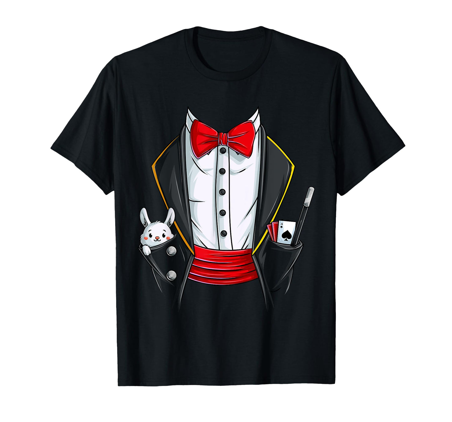 Magician Halloween Costume, Funny Rabbit Tuxedo T-Shirt
