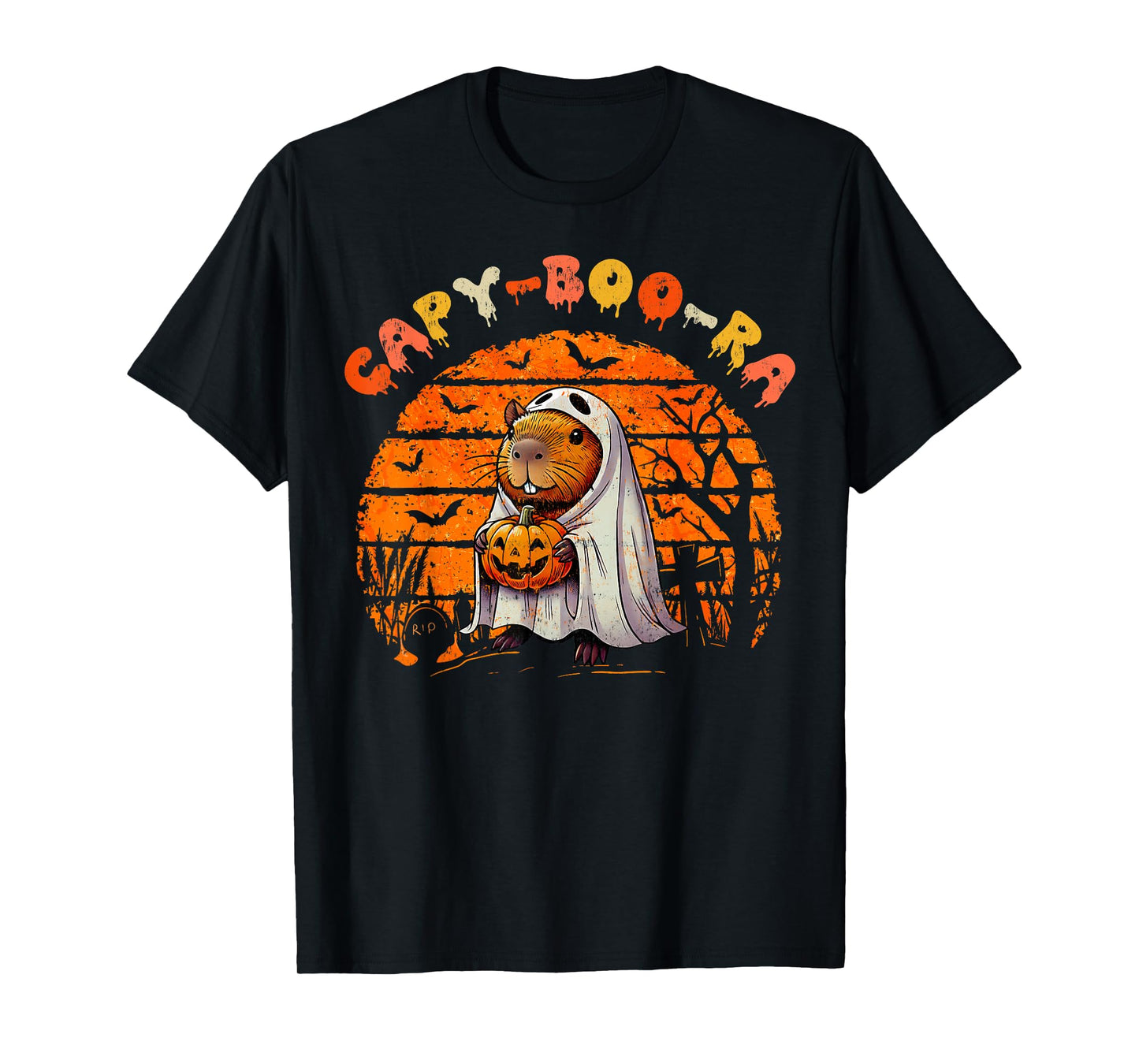 Capy-Boo-Ra Cute Capybara Boo Ghost Funny Cappy Halloween T-Shirt