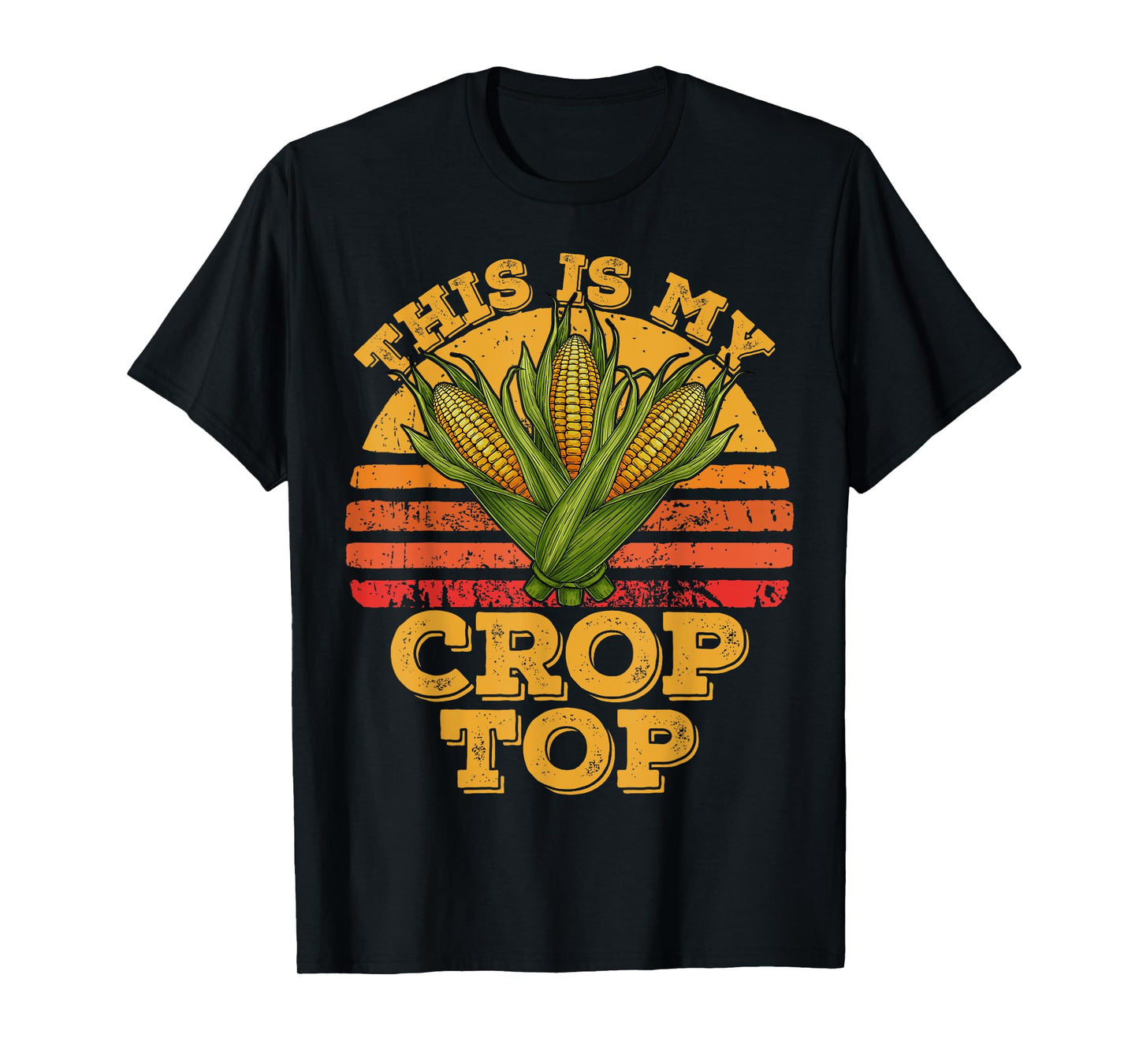 This Is My Crop Top Funny Farmer Farming Corn Lover Retro T-Shirt