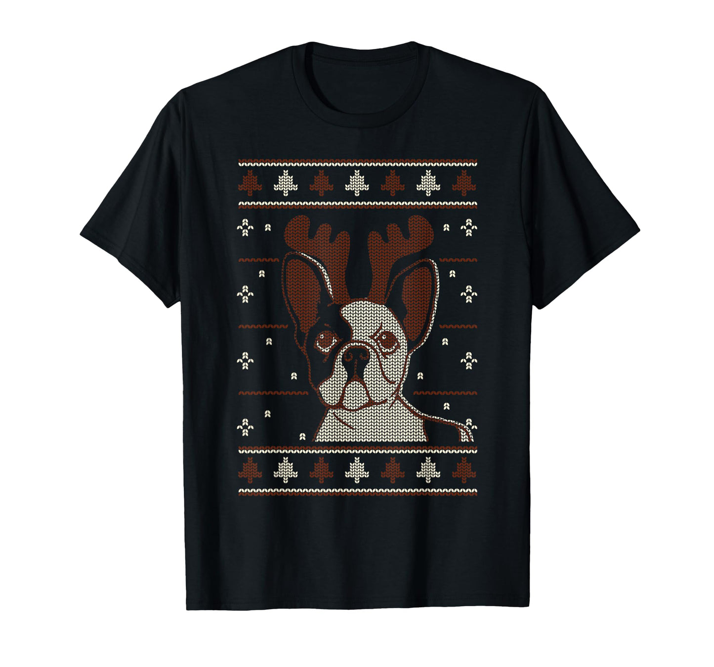 Cute Christmas French bulldog Rudolf T-Shirt