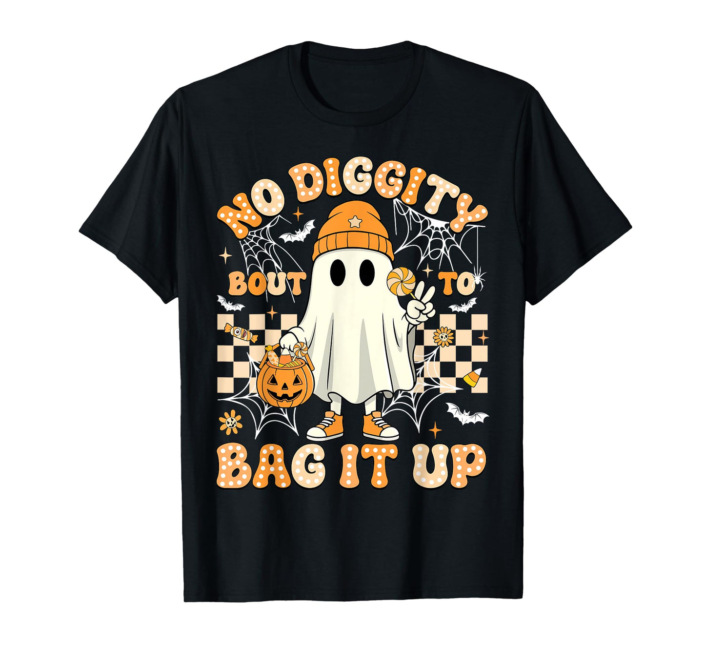 Halloween Ghost No Diggity Bout To Bag It Up Toddler Kids T-Shirt