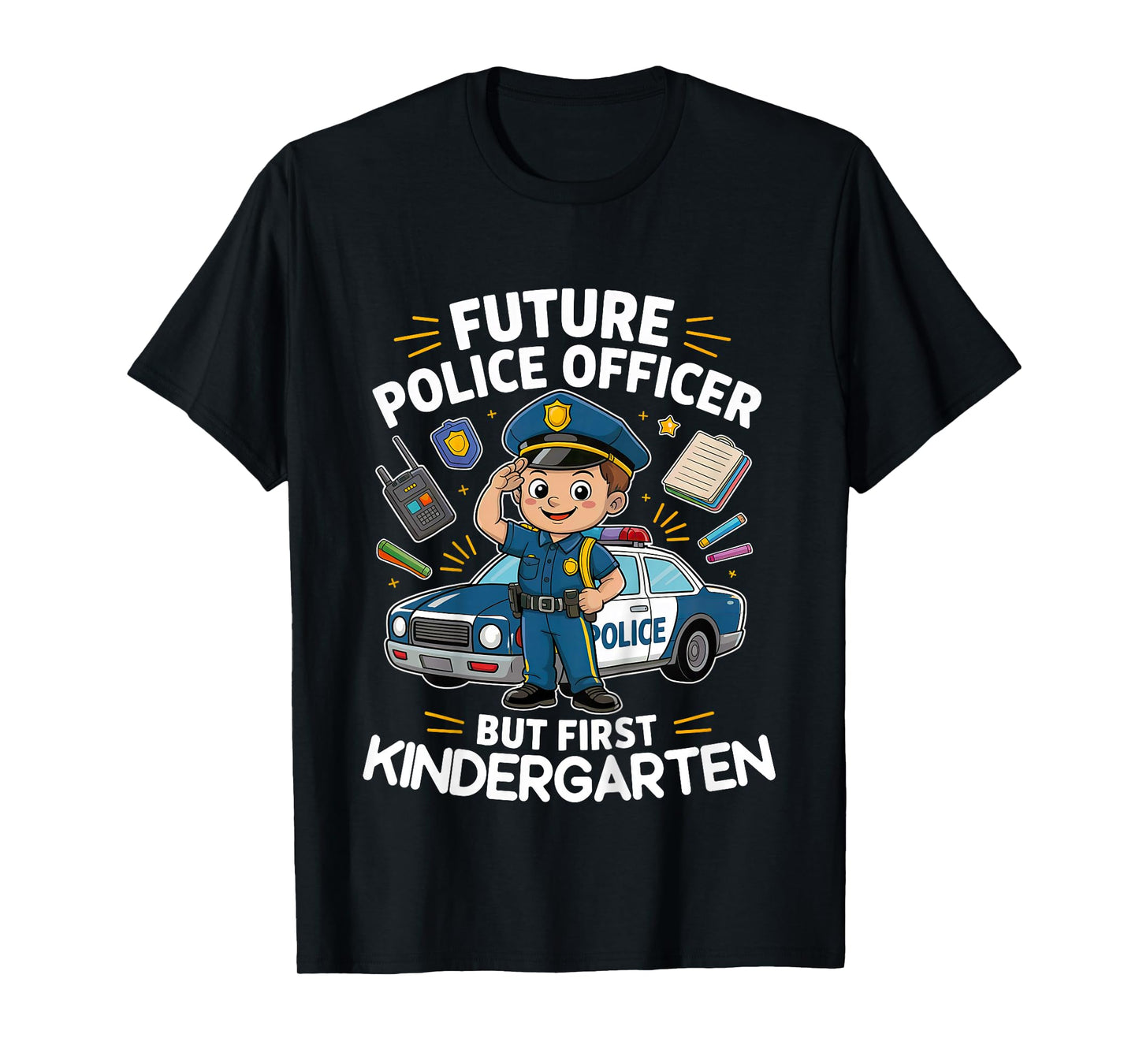 Kids Future Police Officer Kindergarten Back to School Boys Kids T-Shirt