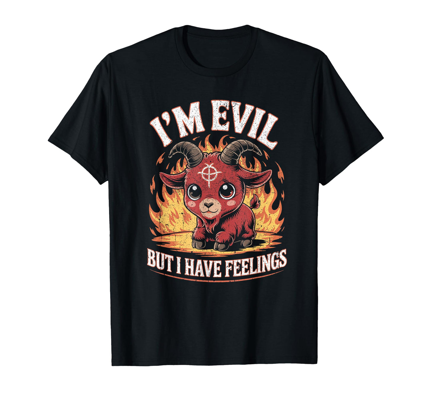 I’m Evil But I Have Feelings Cute Demon Goat T-Shirt