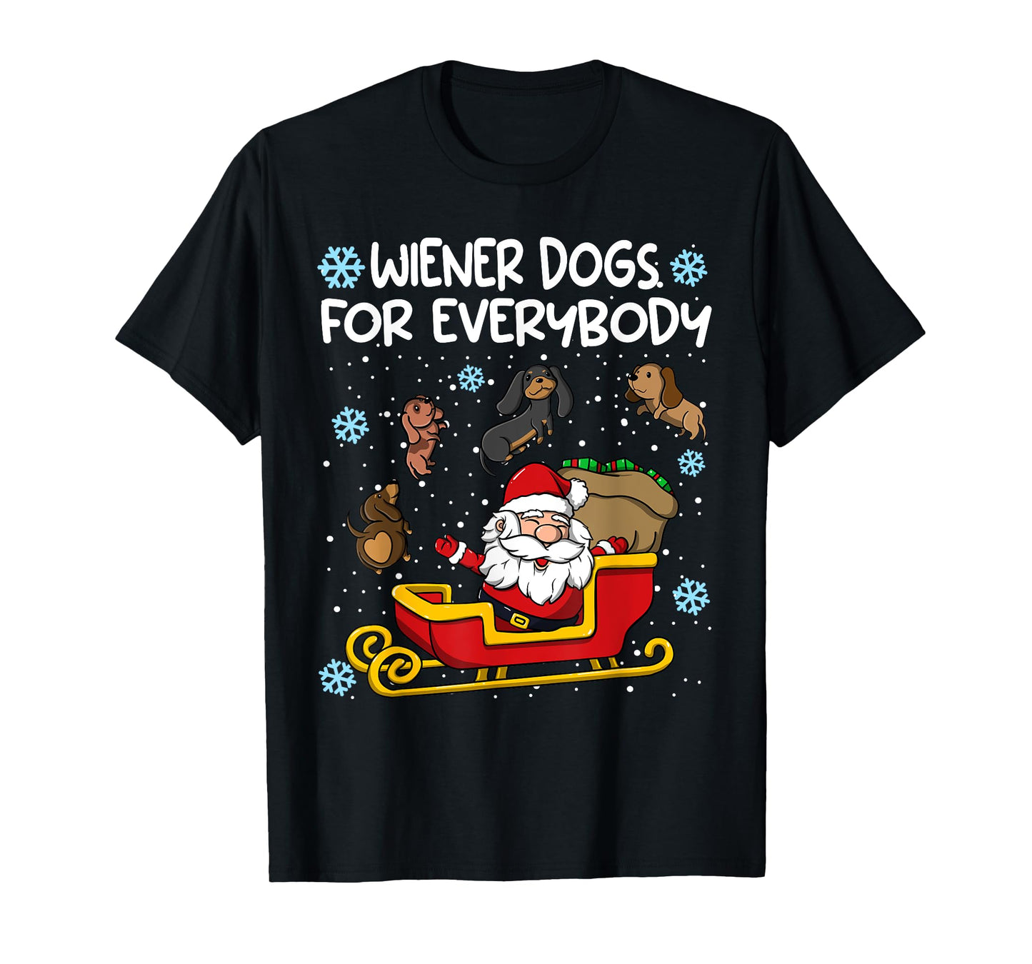 Wiener Dogs for Everybody Santa Funny Christmas Dachshund T-Shirt