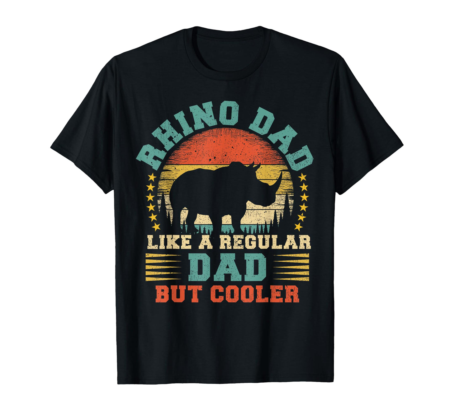Vintage Rhino Dad Like A Regular Dad Rhino Father's Day T-Shirt