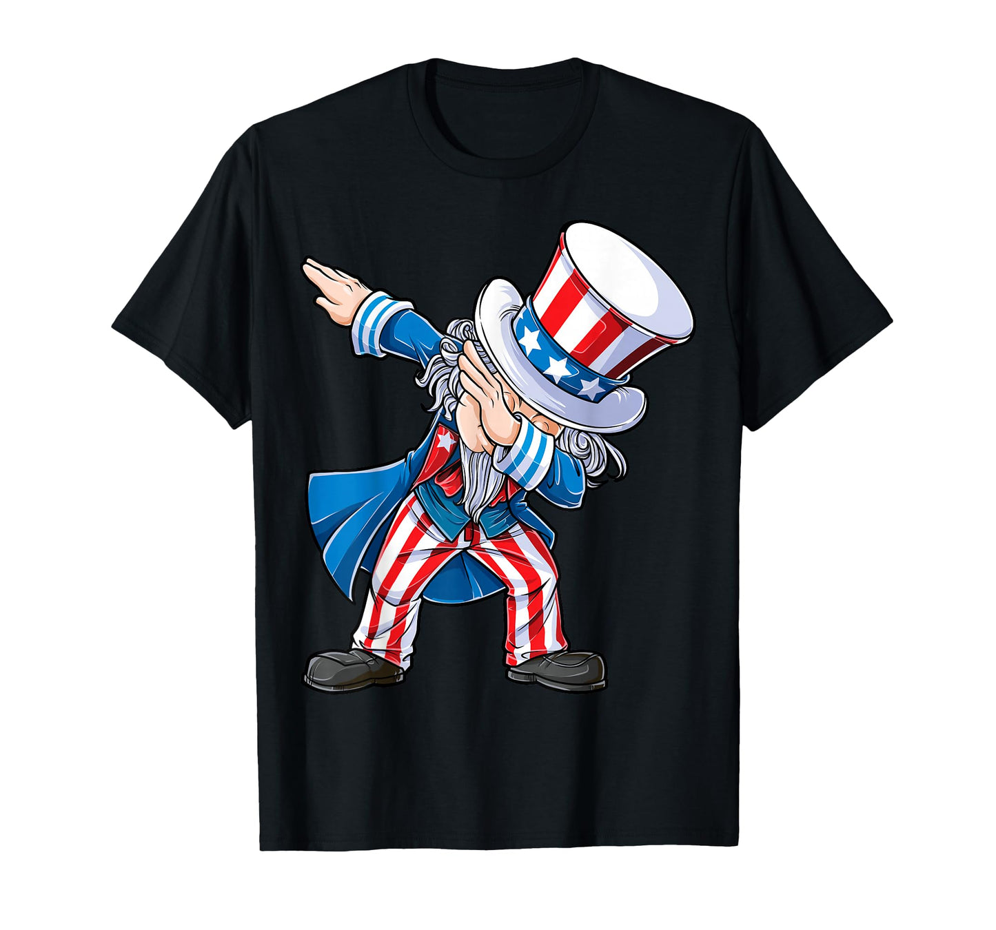 Dabbing Uncle Sam 4th of July Kids Boys Men Funny Dab Dance T-Shirt