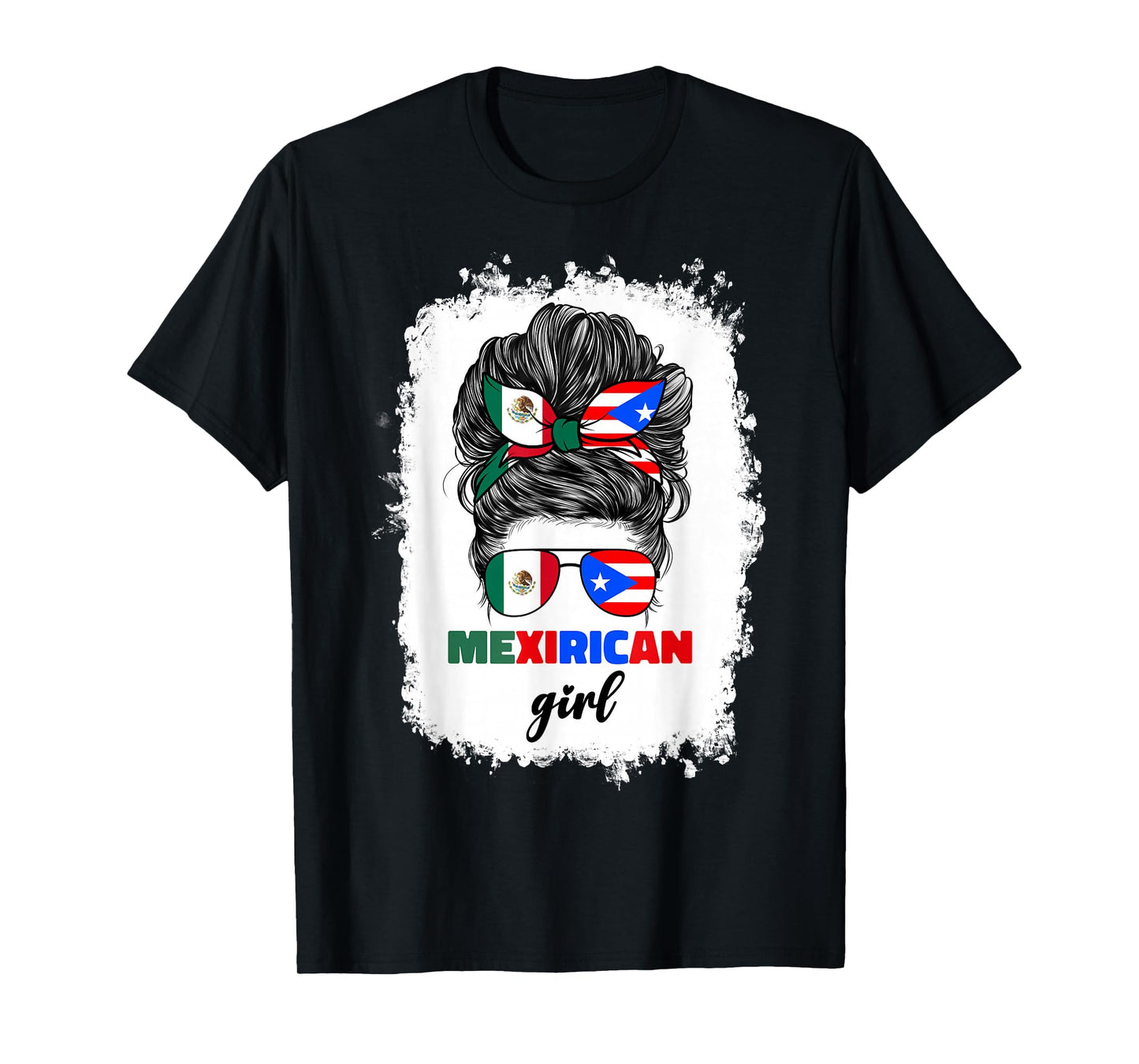 Mexirican Girl Mix Half Mexican And Puerto Rican Rico Flag T-Shirt
