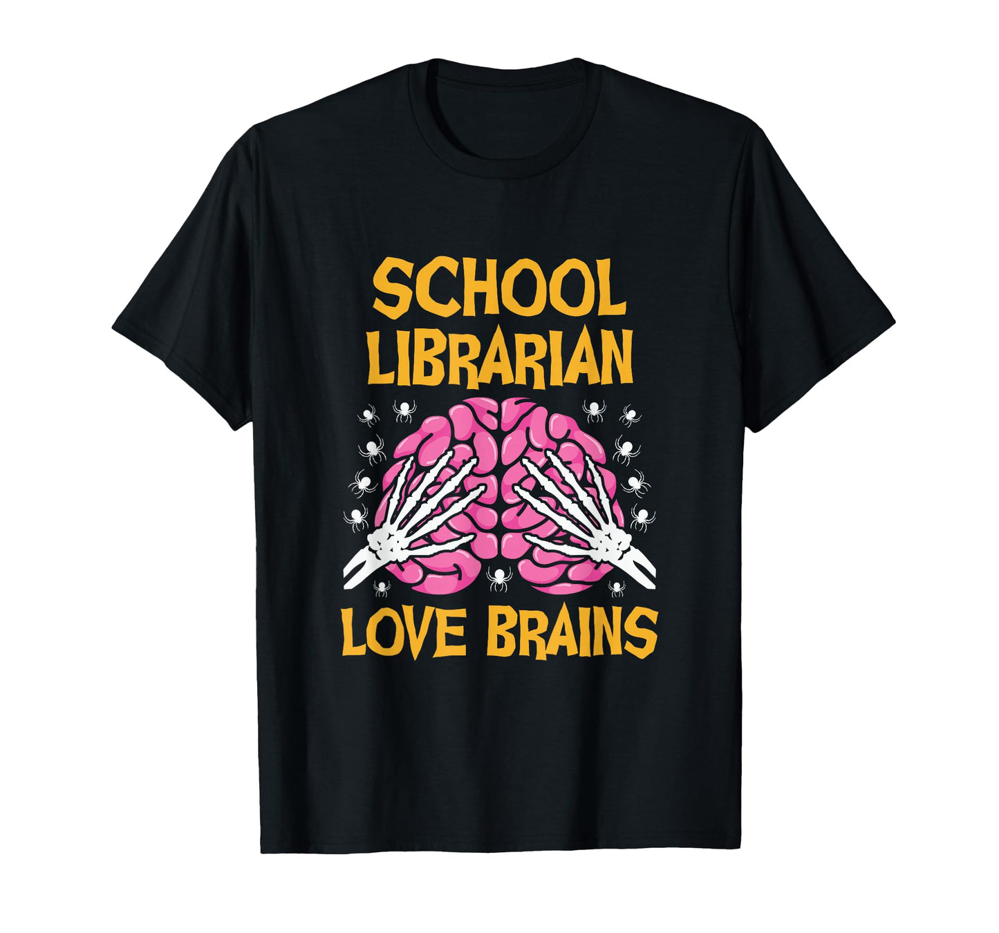 School Librarian Love Brains Funny Halloween School T-Shirt