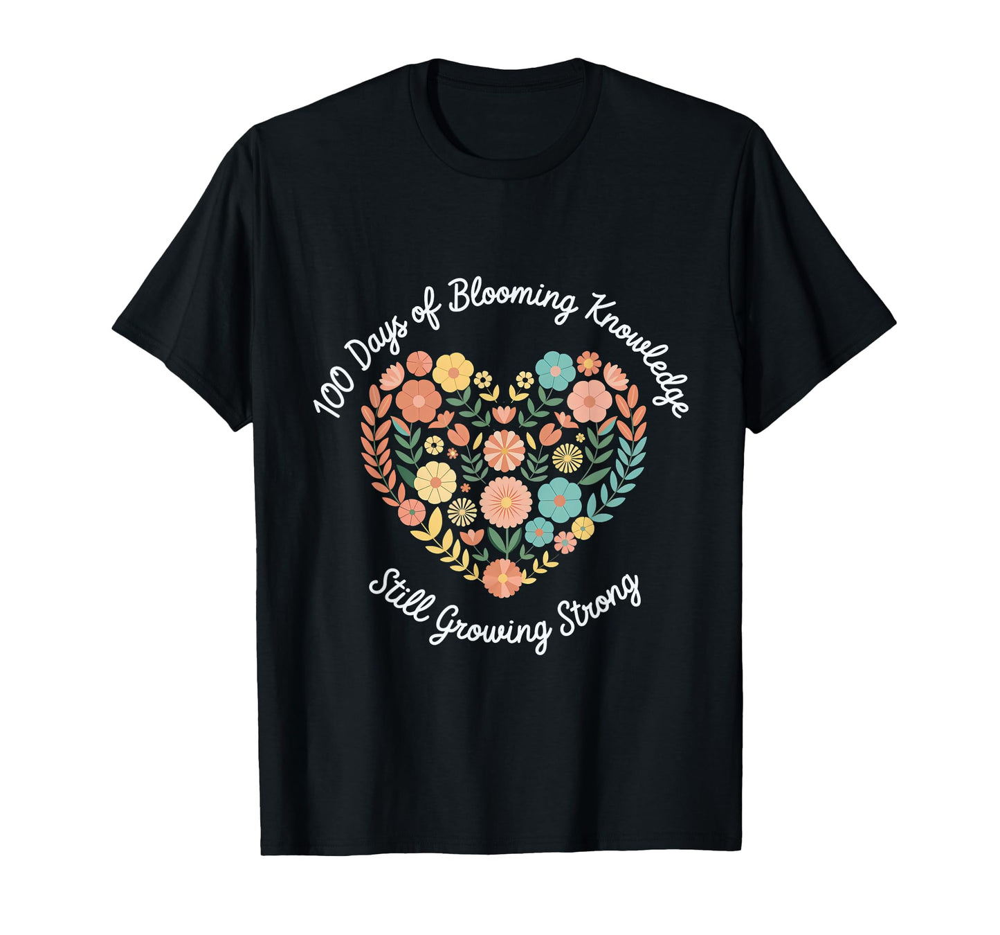 100 Days Growing Boho Flowers Teacher 100th Day of School T-Shirt