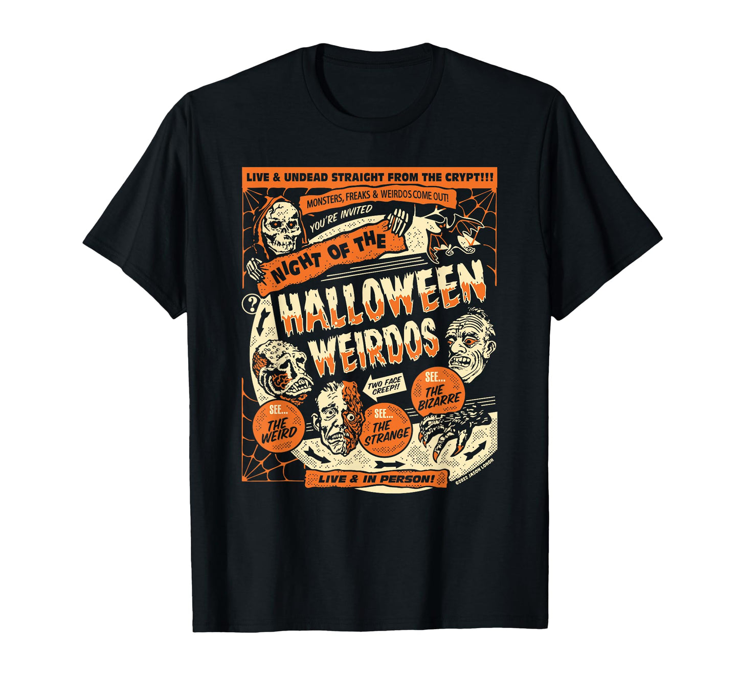 Punk Rock Retro Night Of The Halloween Weirdos Spooky Season T-Shirt