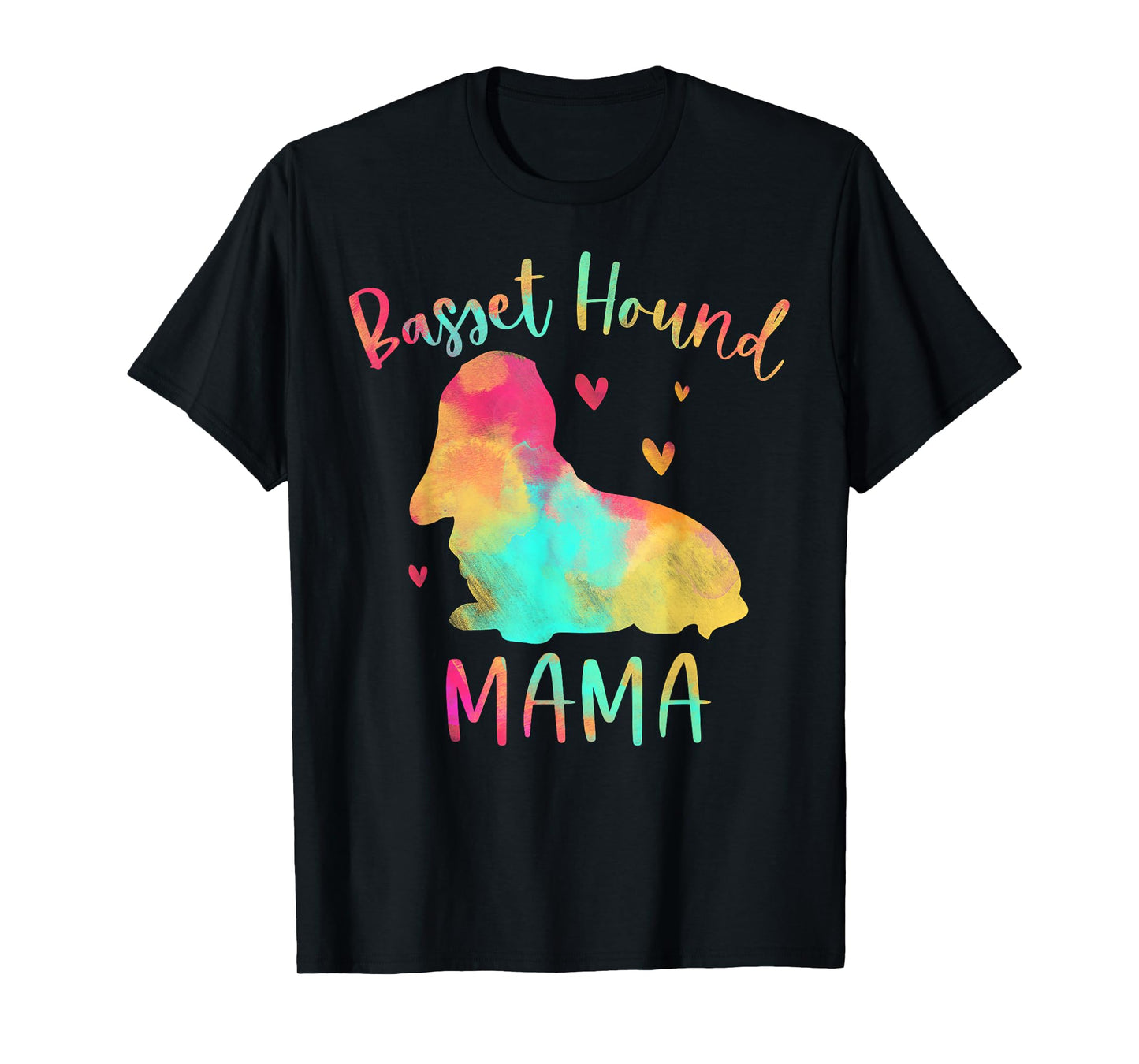 Basset Hound Mama Colorful Basset Hound Gifts Dog Mom T-Shirt for Men Women Kids
