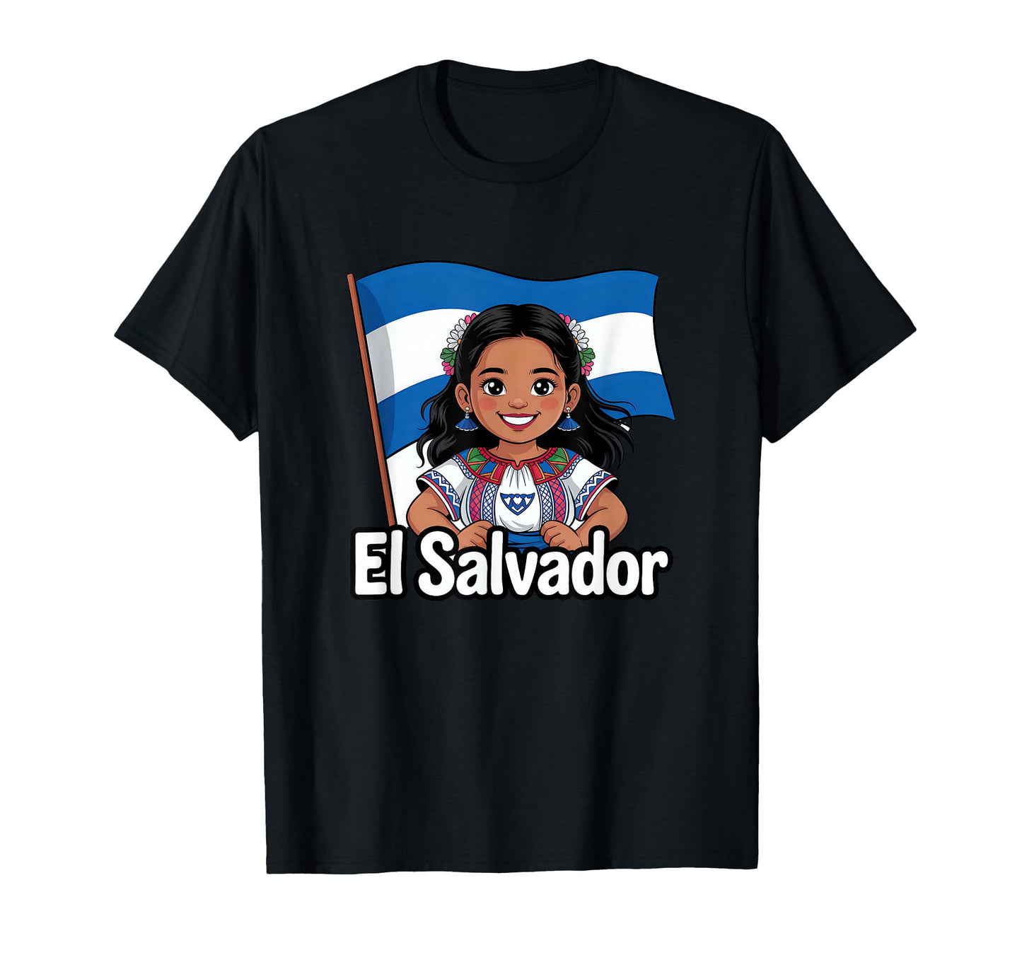 El Salvador Flag Proud Salvadoran Girl Salvadoreña T-Shirt