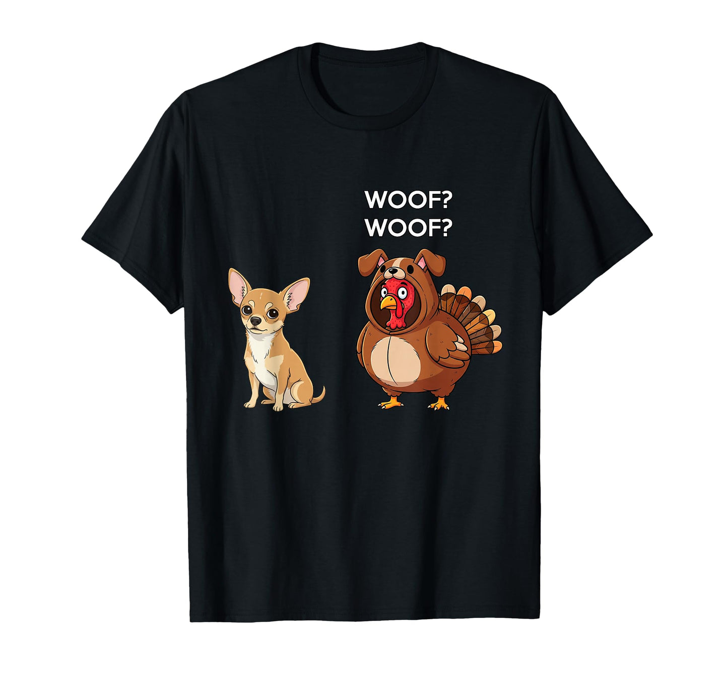 Funny Thanksgiving Chihuahua and Turkey T-Shirt