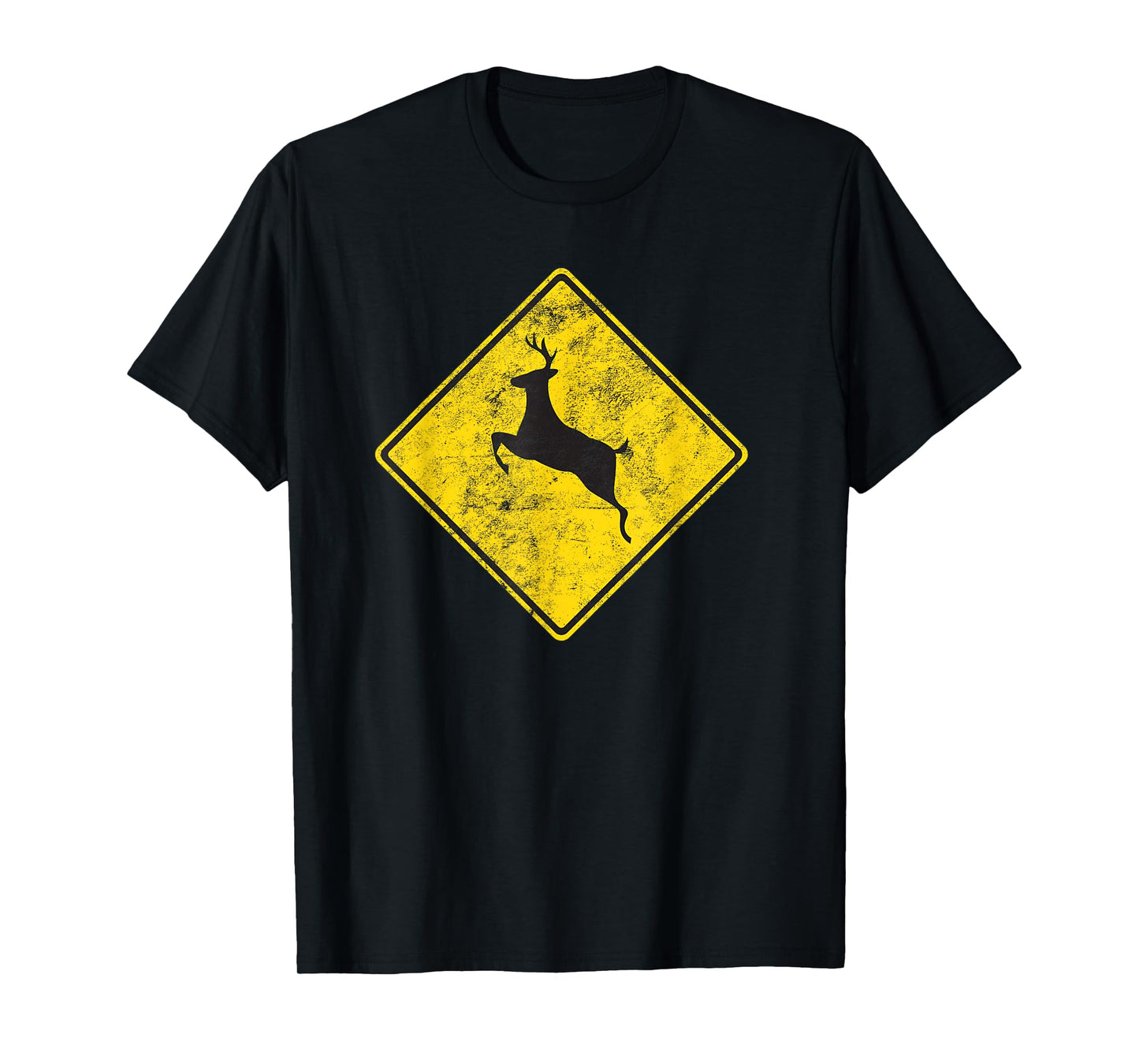 Deer Crossing Road TShirt Vintage Distressed Look T-Shirt