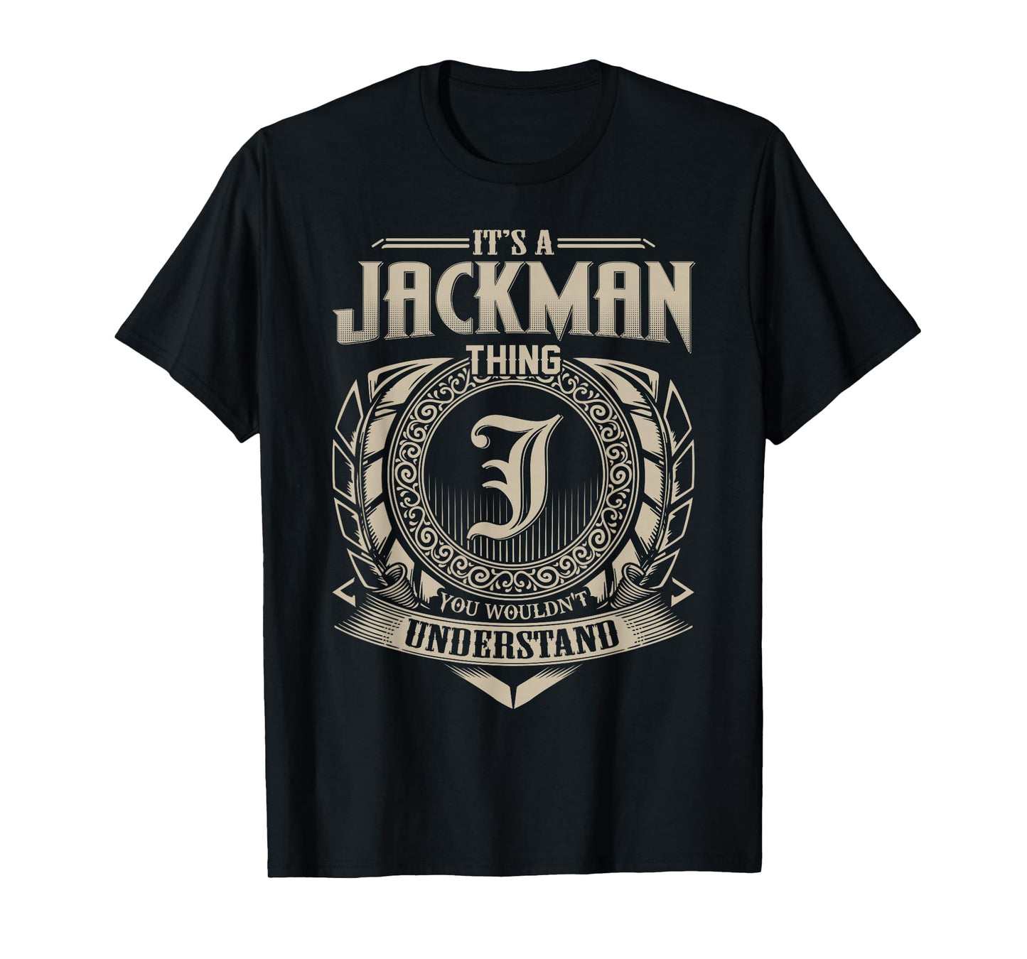 Vintage Classic JACKMAN Family Tee Apparels Unisex-Adults Black Small Crew Neck Short Sleeve T-Shirt