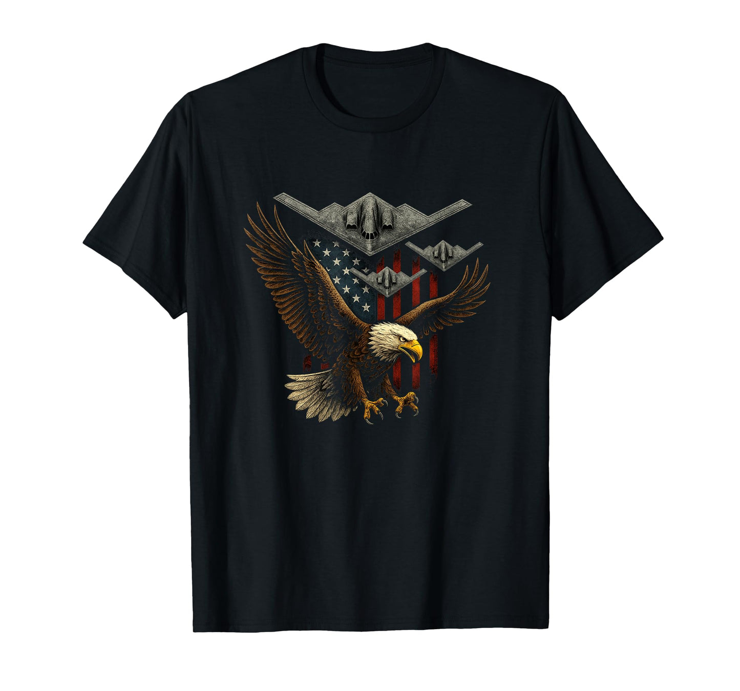 Patriotic Eagle B2 Stealth Bombers American Flag 4th of July T-Shirt