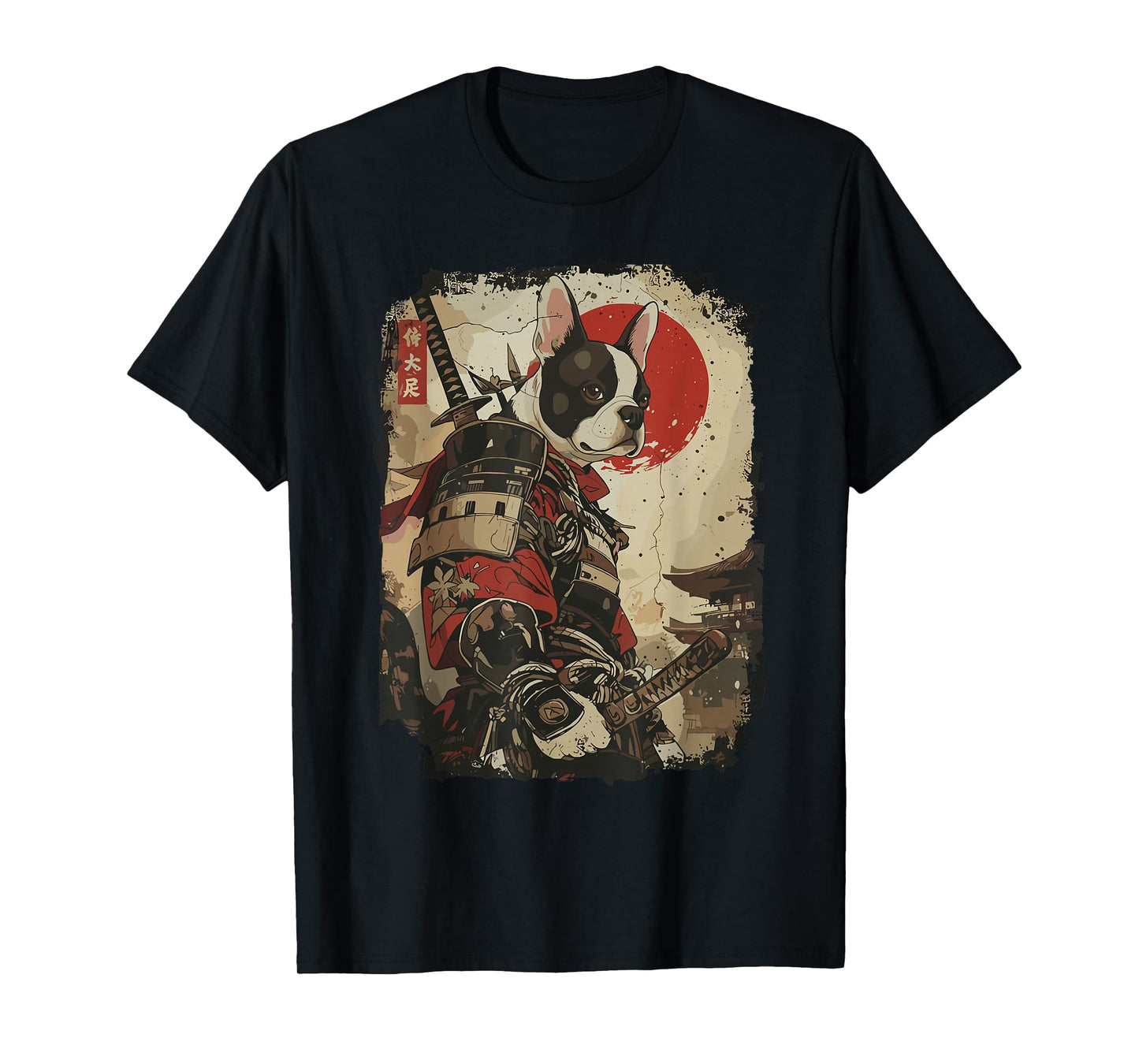 Samurai French Bulldog Dog Lover Vintage Mens Graphic T-Shirt