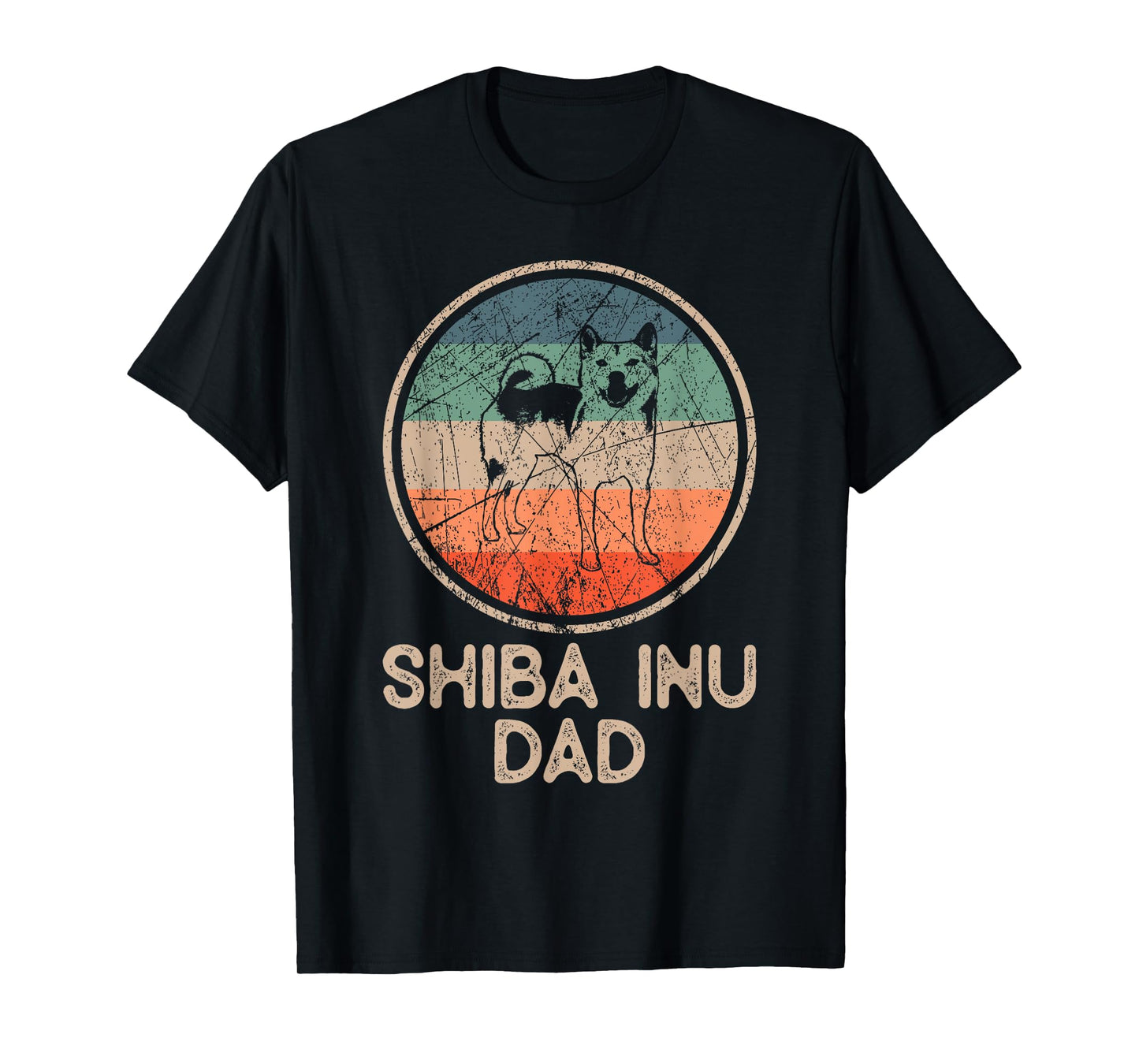 Shiba Inu Dog - Vintage Shiba Inu Dad Men Women T-Shirt