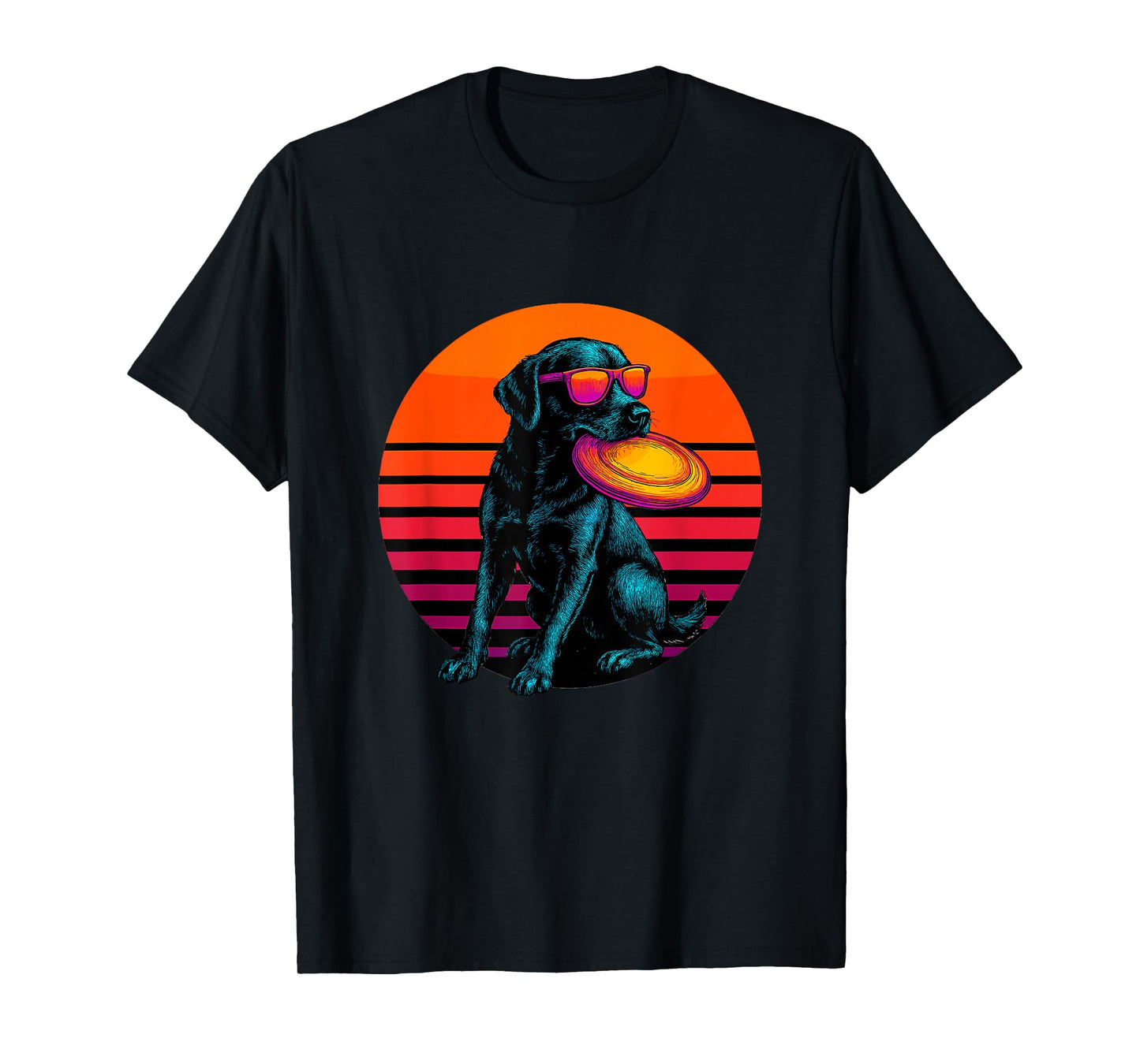 Retro Dog with Frisbee Ultimate Frisbee Player T-Shirt