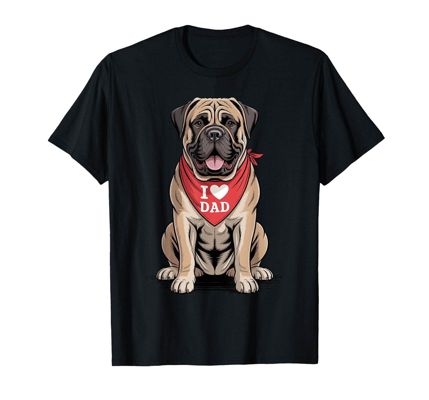 I Love Dad Bullmastiff Lover Dog Dad T-Shirt