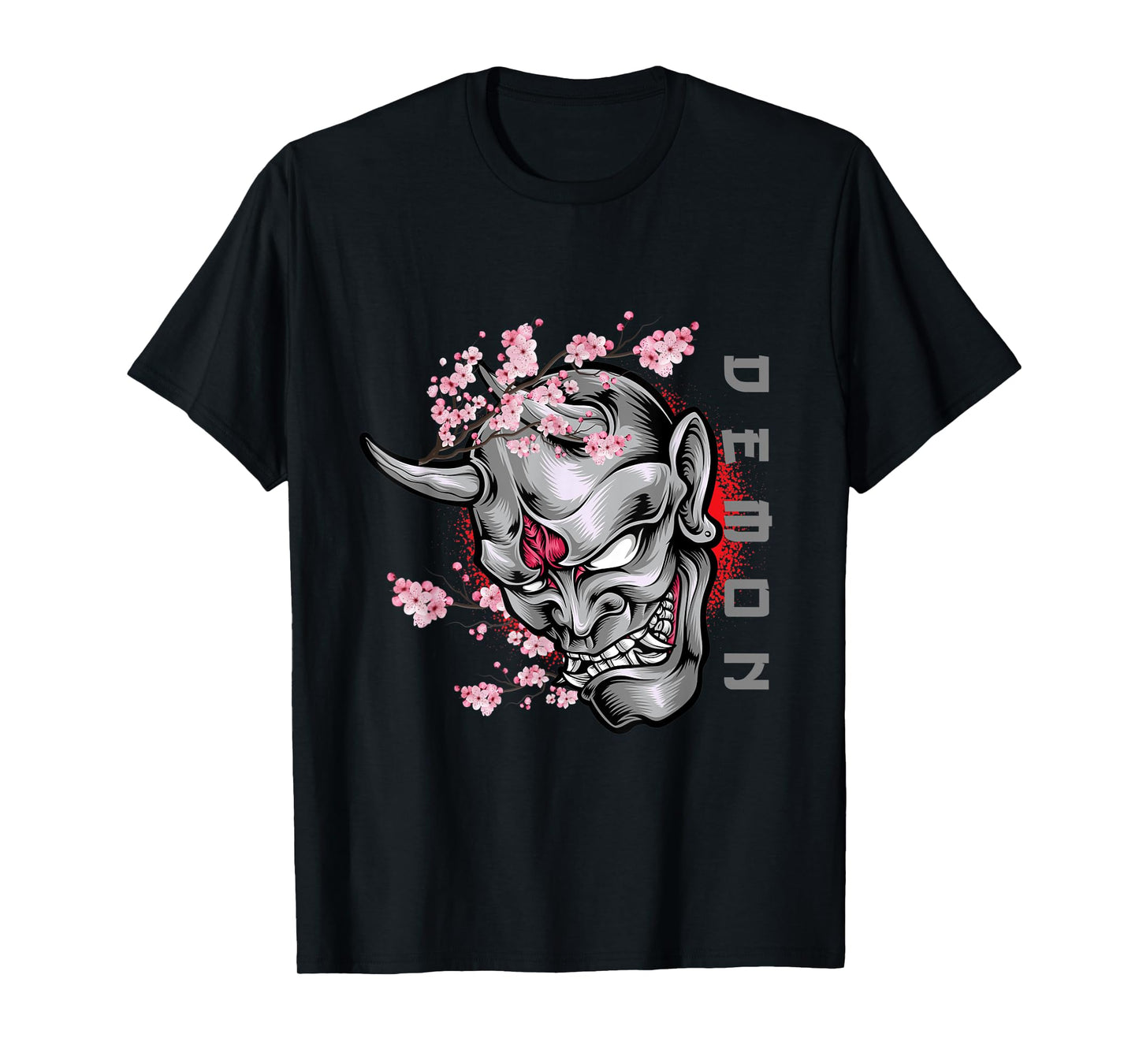 Cool Japanese Demon Oni Face Otaku Anime Style Manga Art T-Shirt