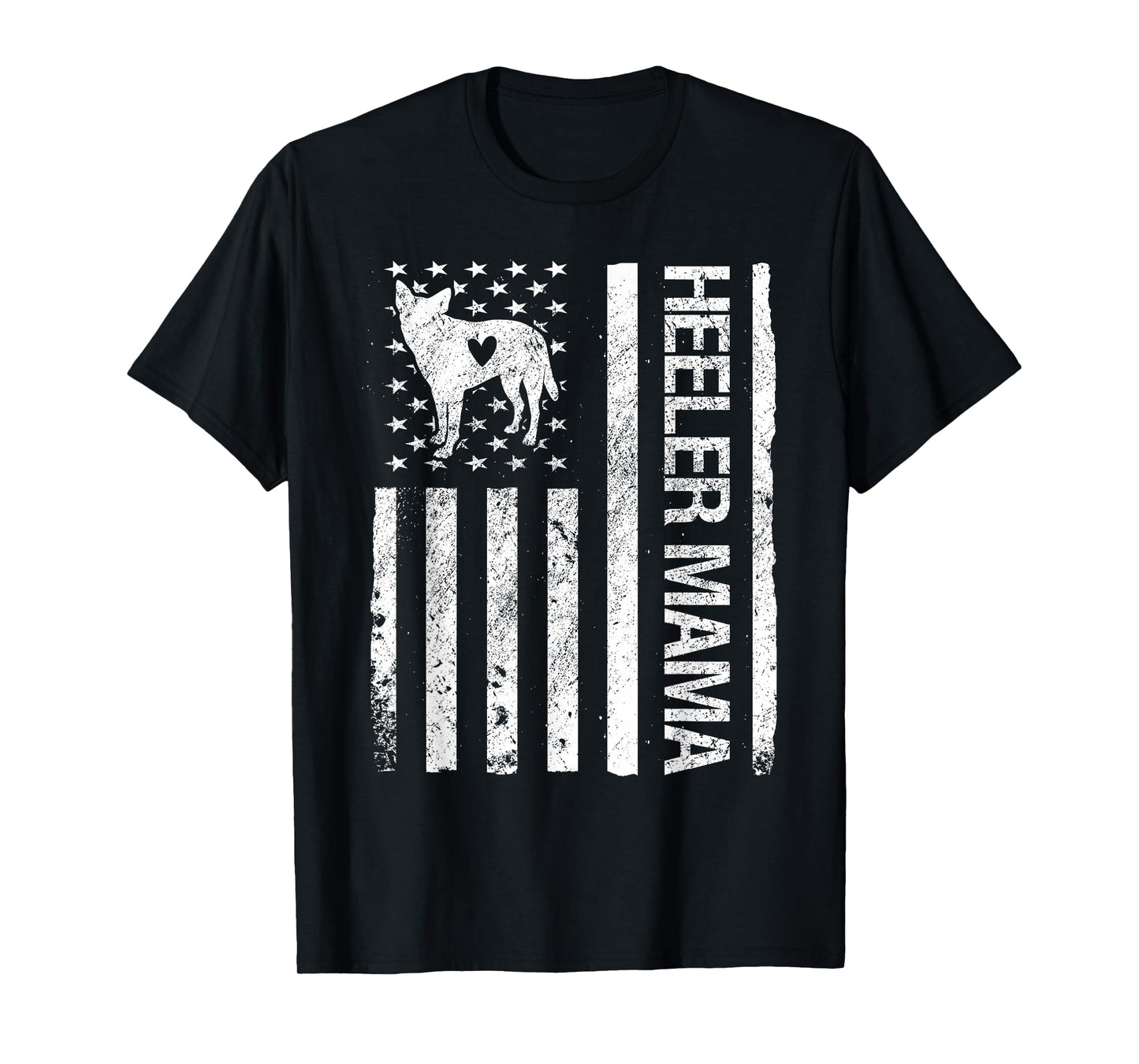 Heeler Mama American USA Flag Funny Cattle Dog Owner Dog Mom T-Shirt