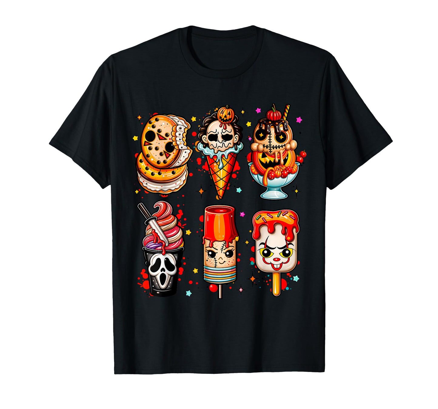 Horror Movies Summer Popsicle Halloween Ice Cream Summerween T-Shirt