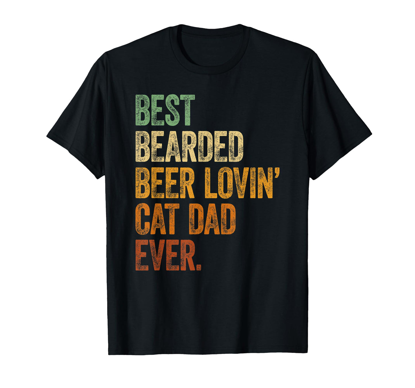 Mens Best Bearded Beer Lovin Cat Dad Shirt Pet Lover Owner Gifts T-Shirt