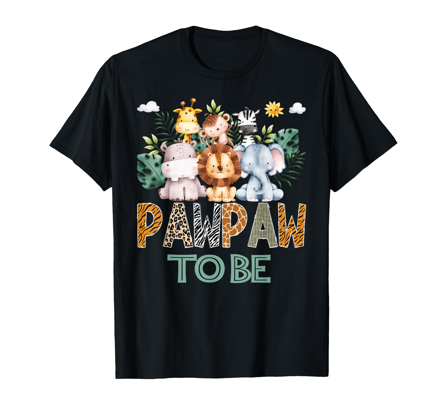 Soon To Be Pawpaw Jungle Animal Safari Gender Reveal T-Shirt