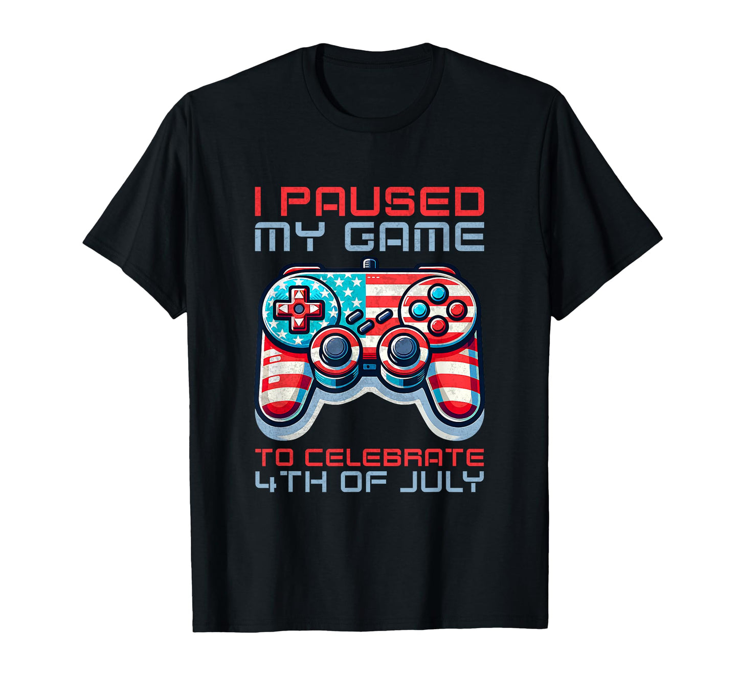 I Paused My Game To Celebrate 4th Of July Video Gamer Boys T-Shirt