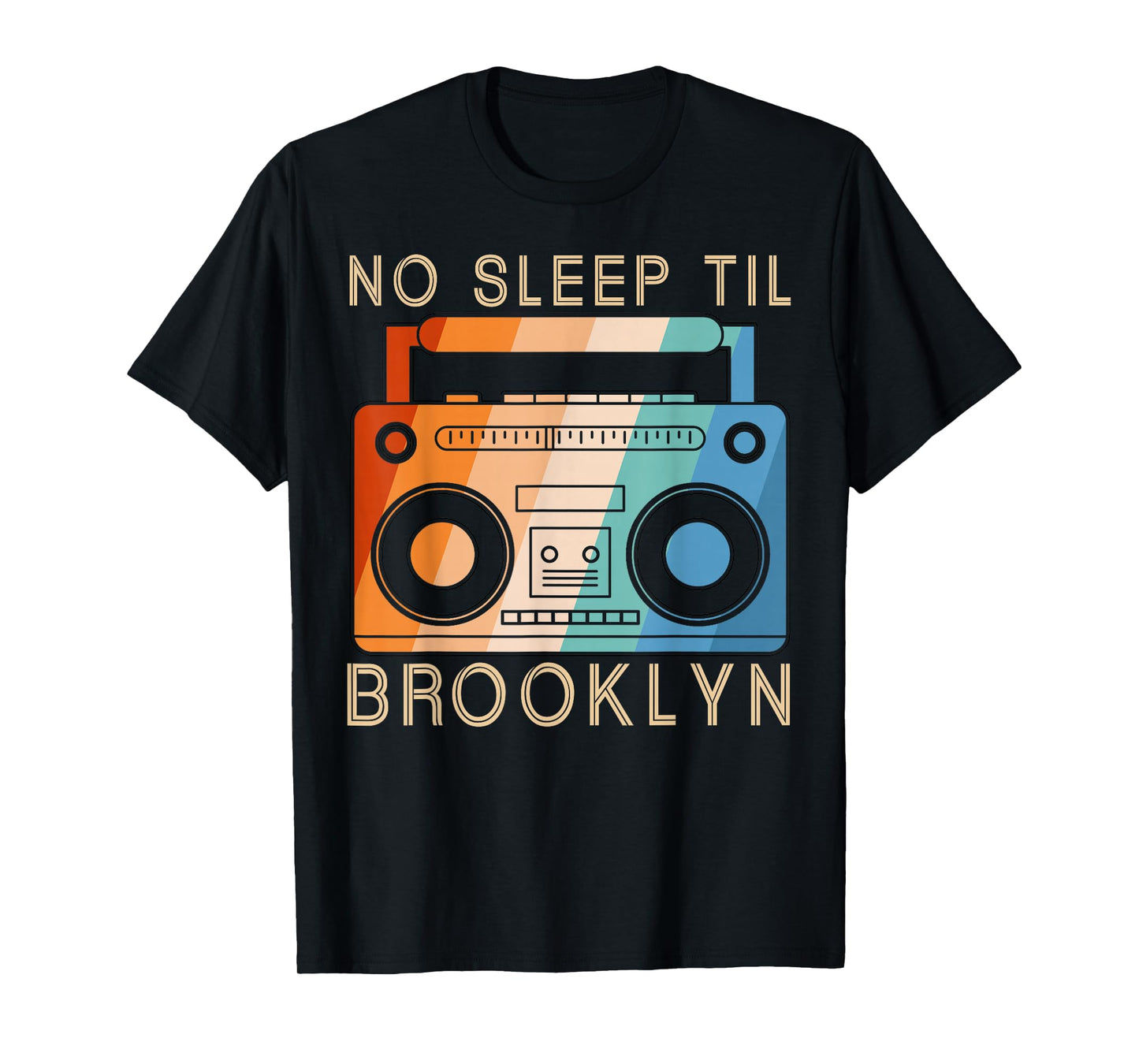 Retro No Sleep Til Brooklyn Vintage Portable Stereo T-Shirt