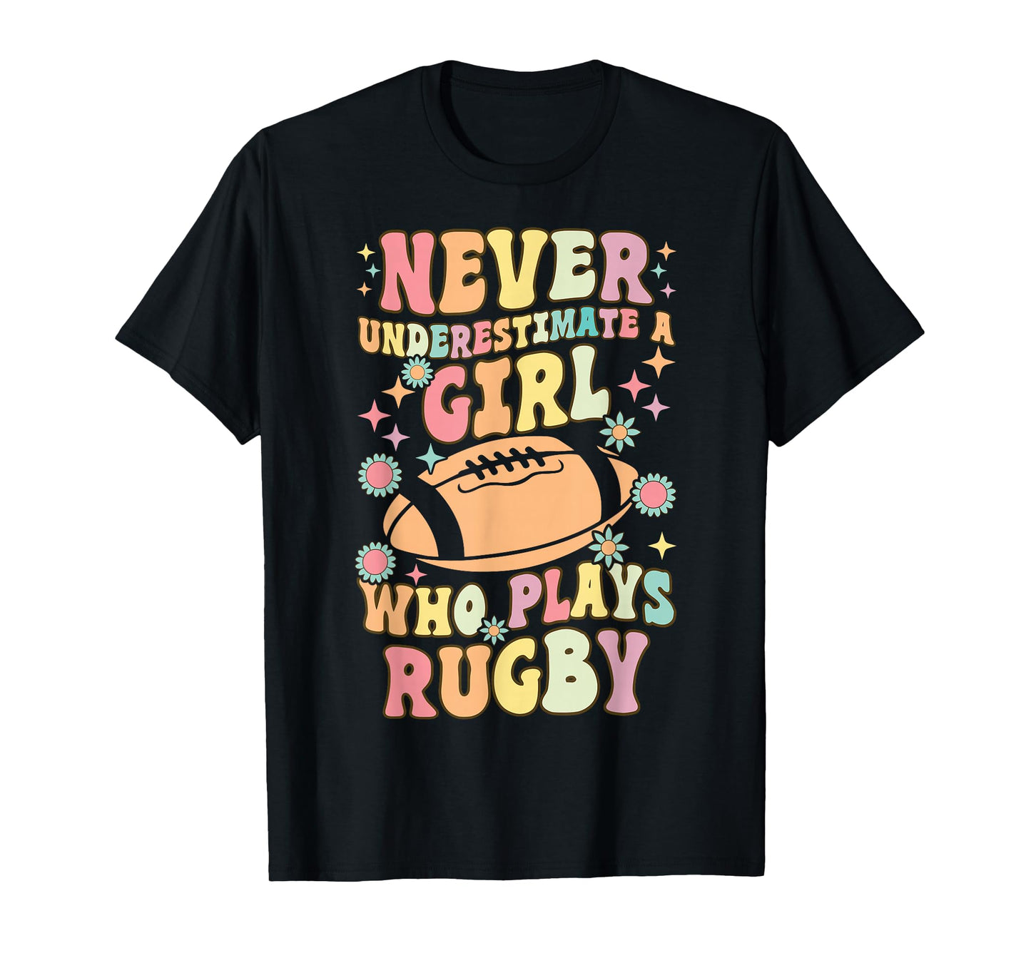 A Girl Who Plays Rugby Groovy Rugby Girl Female Rugby Player T-Shirt