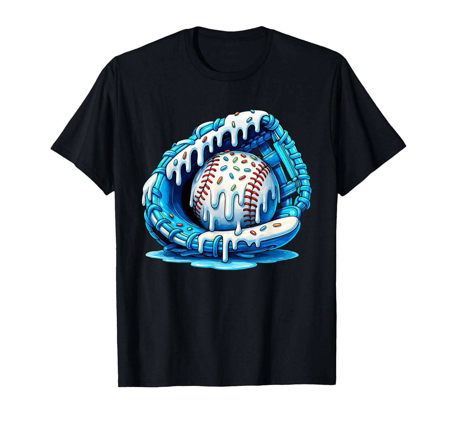 Baseball Drip For Boys Ice Cream Drip Youth Boys Baseball T-Shirt