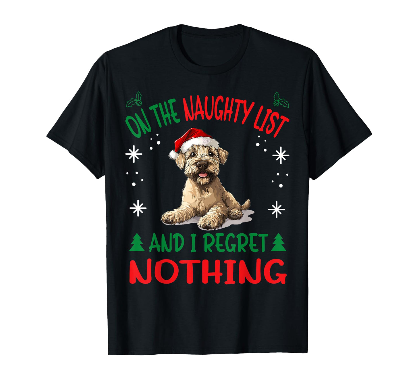 Cute Soft Coated Wheaten Terrier Dog Christmas On The T-Shirt