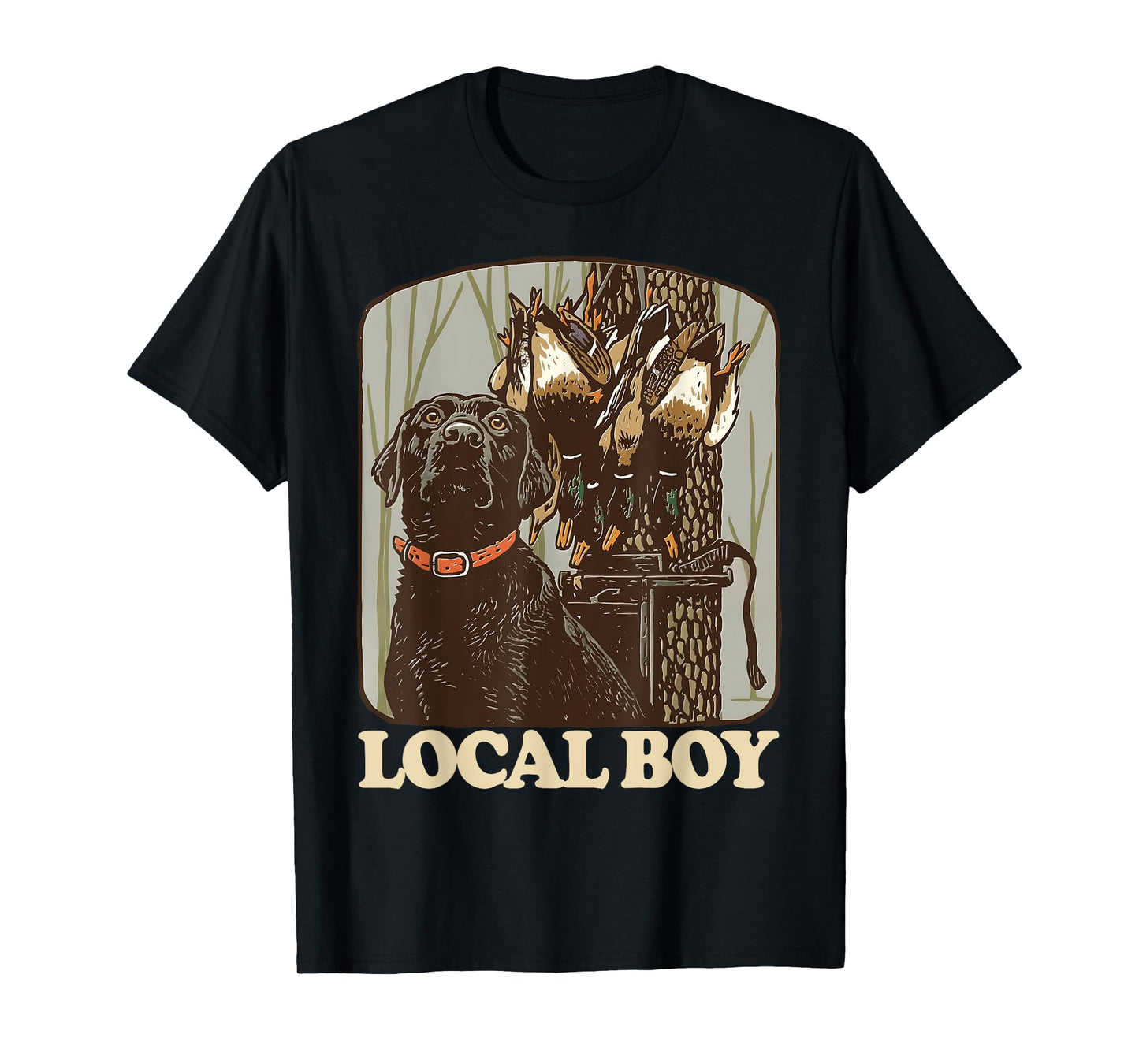 Southern Local Boy Duck Hunting Black Lab Camo Outdoor Men T-Shirt