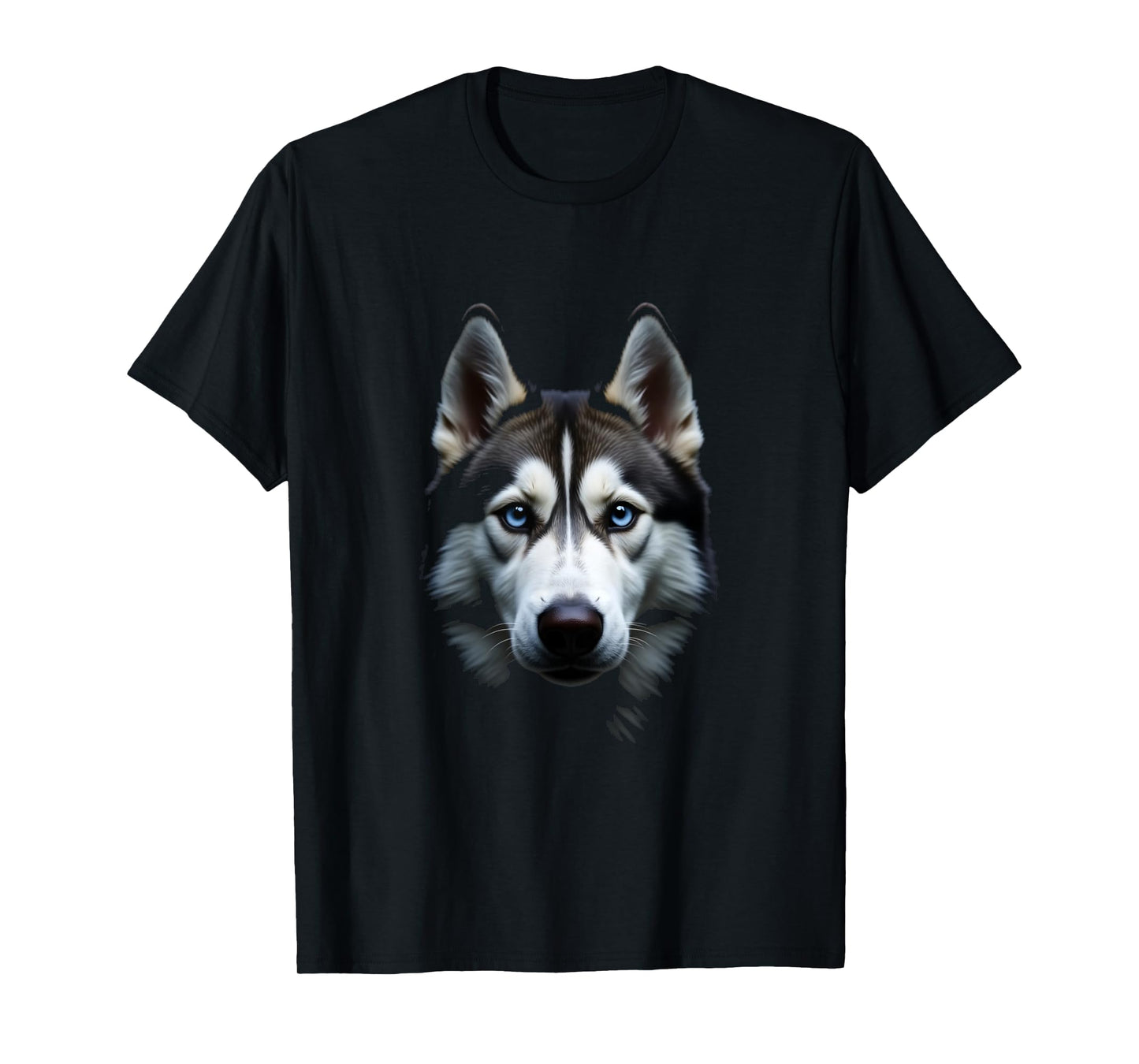 Black Siberian Husky Dog Husky Face T-Shirt