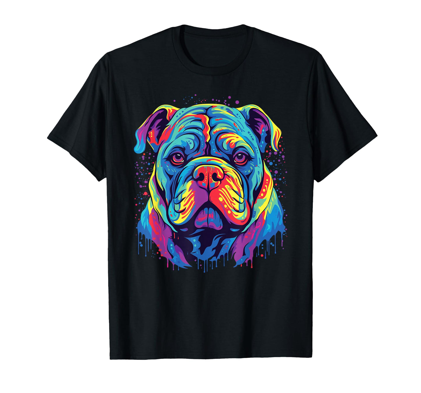 Watercolor Colorful Alapaha Blue Blood Bulldog Dog T-Shirt