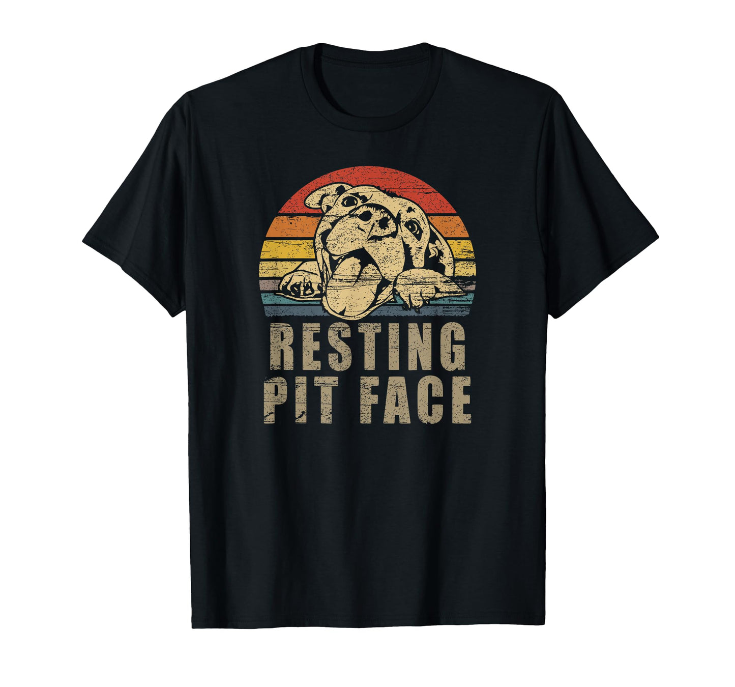 Pitbull Love - I Love My Pit Retro Vintage Resting Pit Face T-Shirt