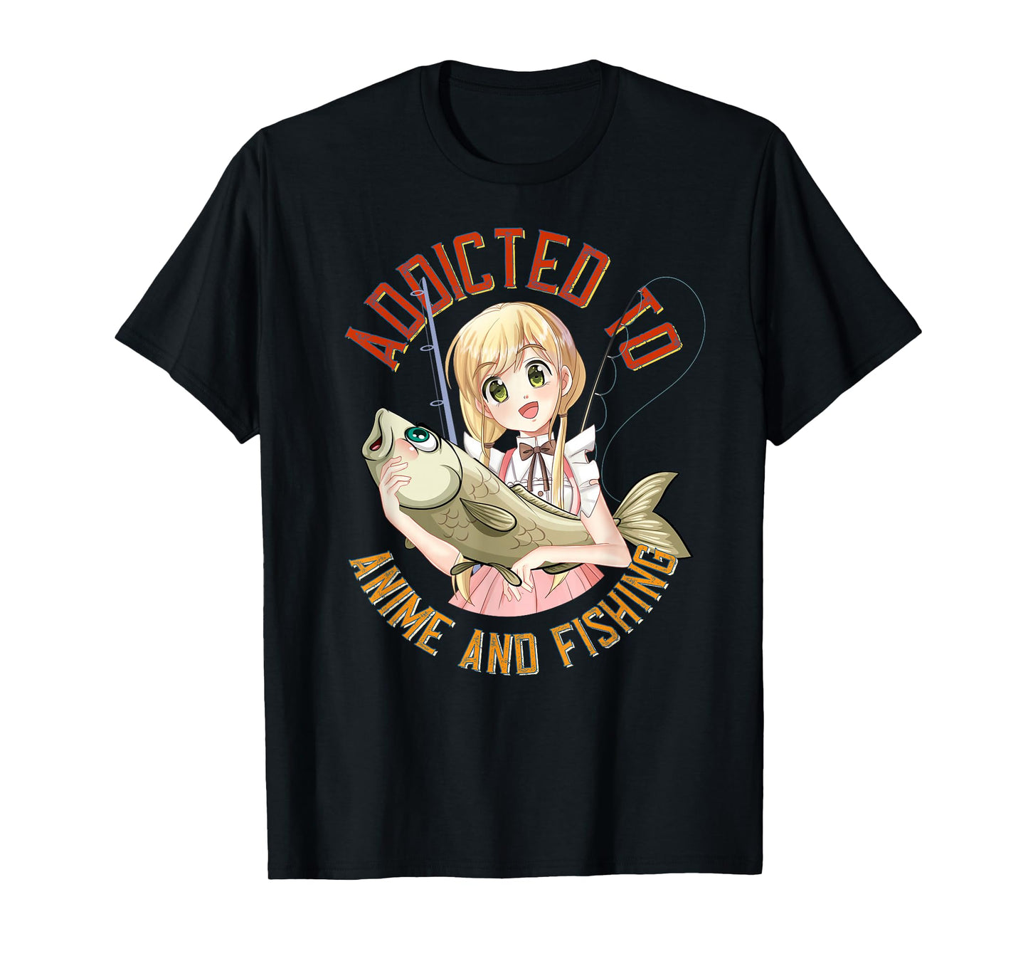 Lucky Fishing Gear for Fishermans and Anime Manga Lovers T-Shirt