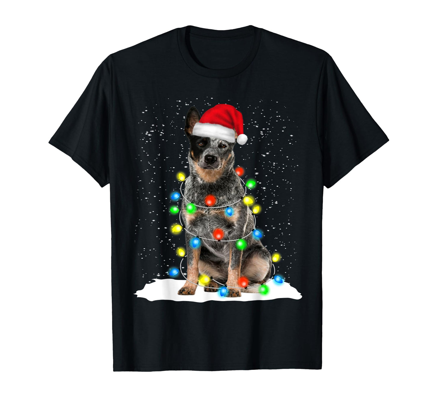 Blue Heeler Christmas Light Funny Gift For Dog Lover T-Shirt for Men Women