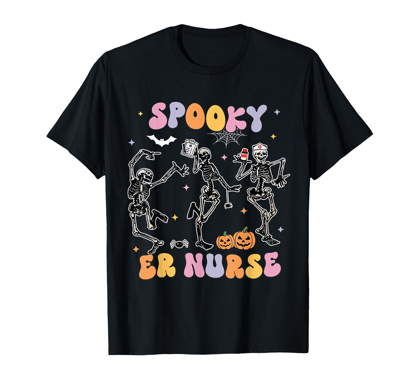 Spooky Nurse Ghost Halloween Cute Groovy Nursing Halloween T-Shirt