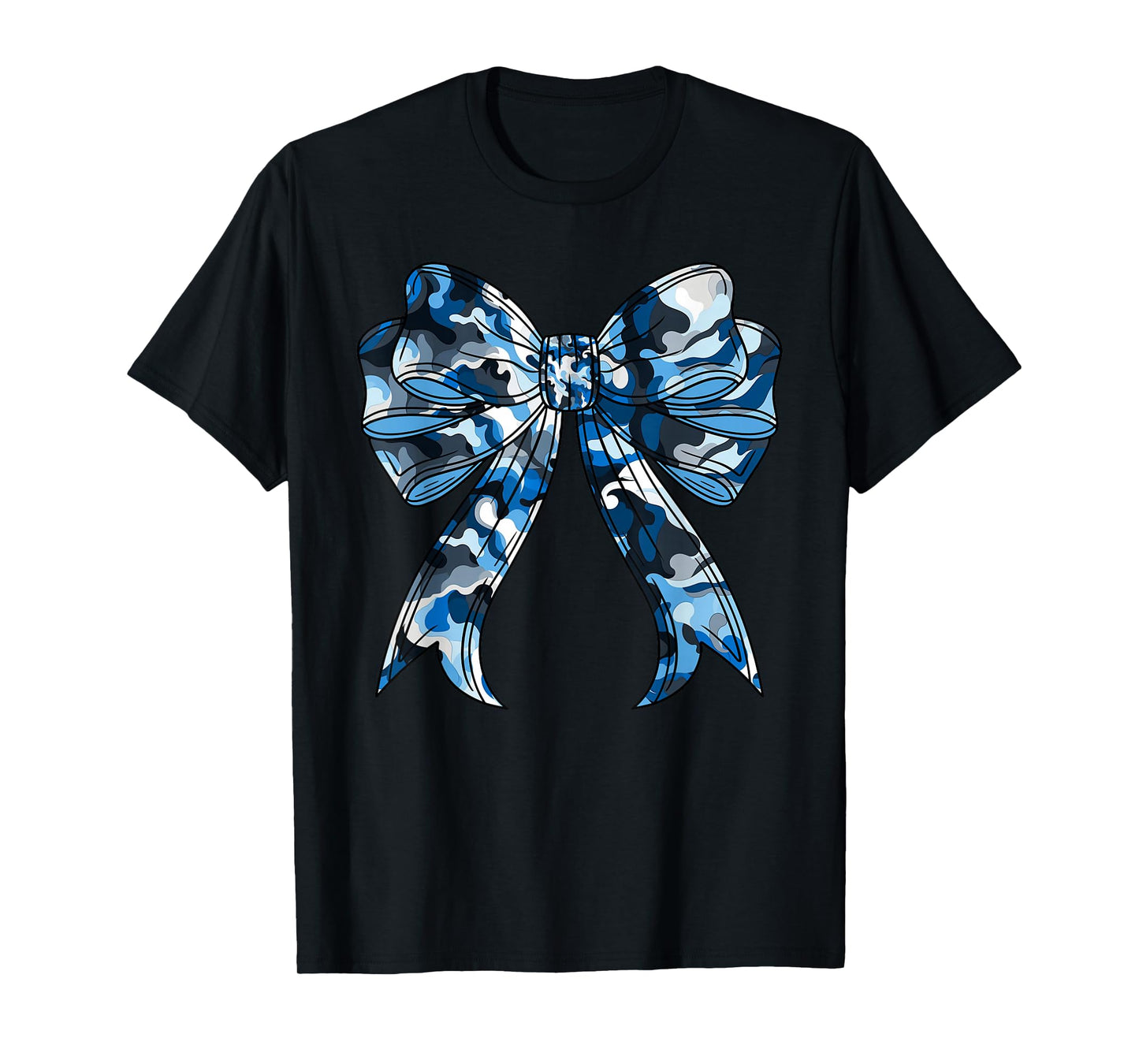 Blue Camouflage Camo Coquette Bow Hunting For Women Kids T-Shirt