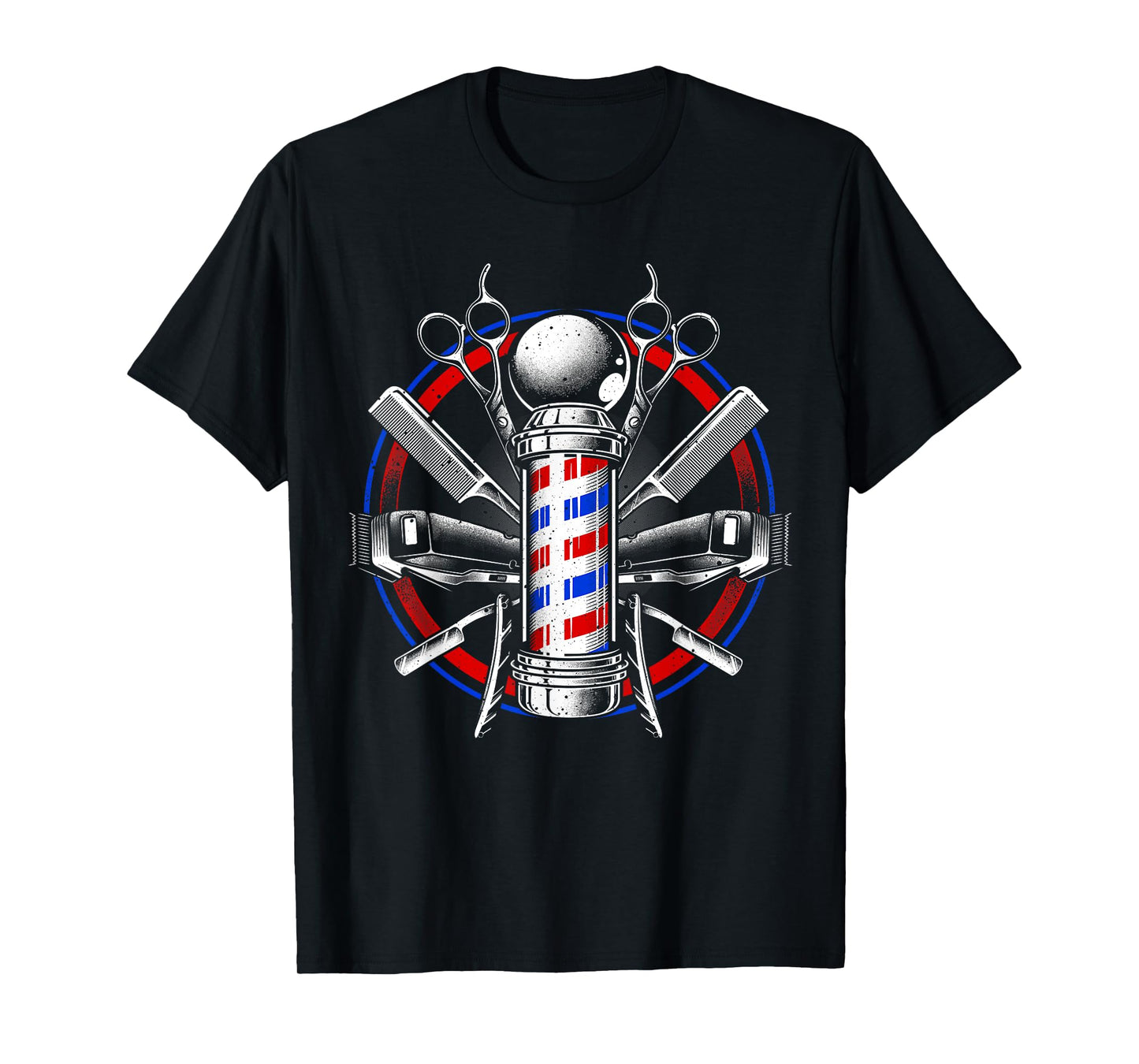 Funny Barber Gift for Men Barbershop Pole Tools Hairstylist T-Shirt Small