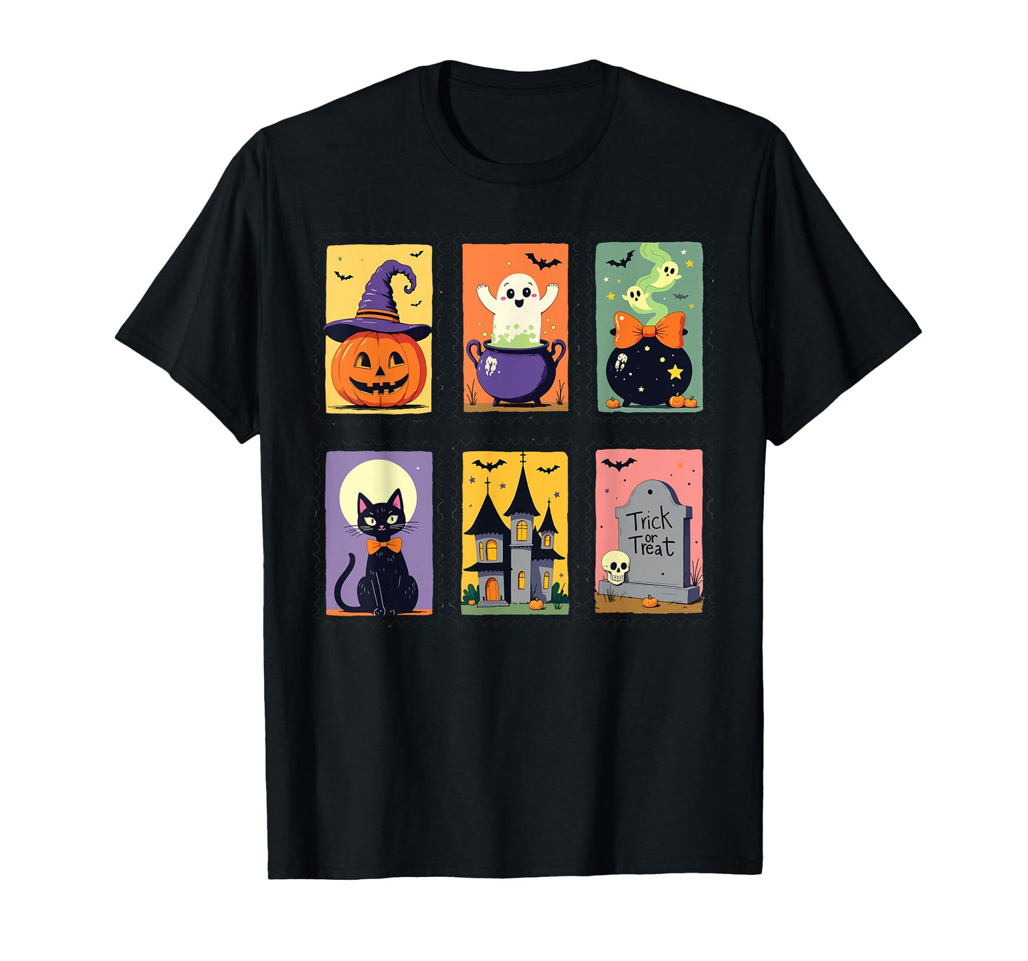 Cute Retro Halloween Cat Ghost Fall & Spooky Season Clipart T-Shirt