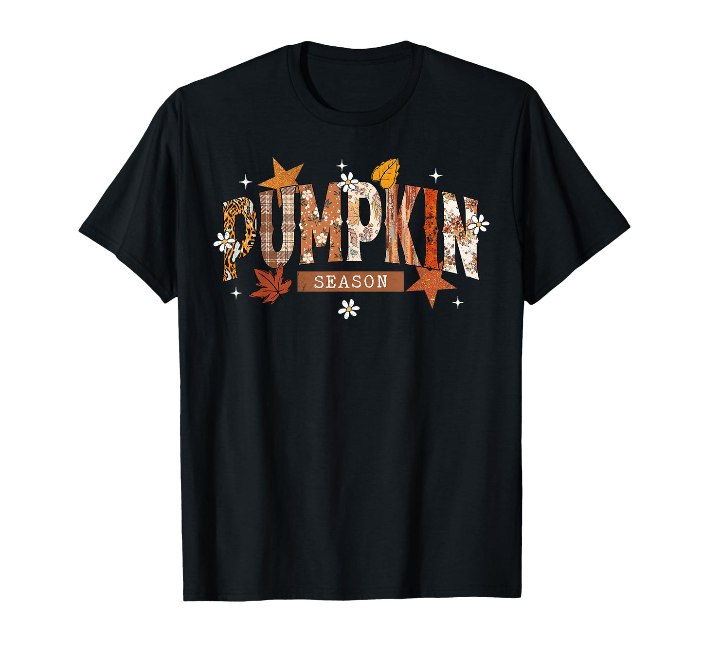 Pumpkin Season Thanksgiving Autumn Fall Y'all Leaves Retro T-Shirt