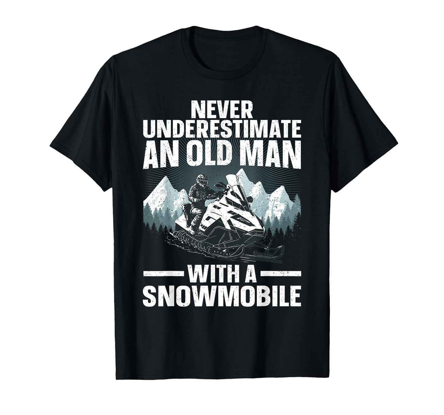 Snowmobile Art for Men Grandpa Snowmobiling Snowmobile Lover T-Shirt