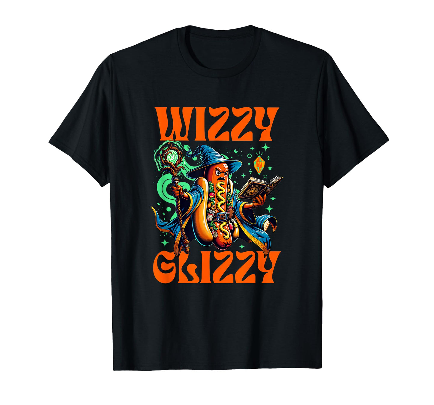 "Wizzy Glizzy" Witchy Wiener Hot Dog Wizard Meme Halloween T-Shirt