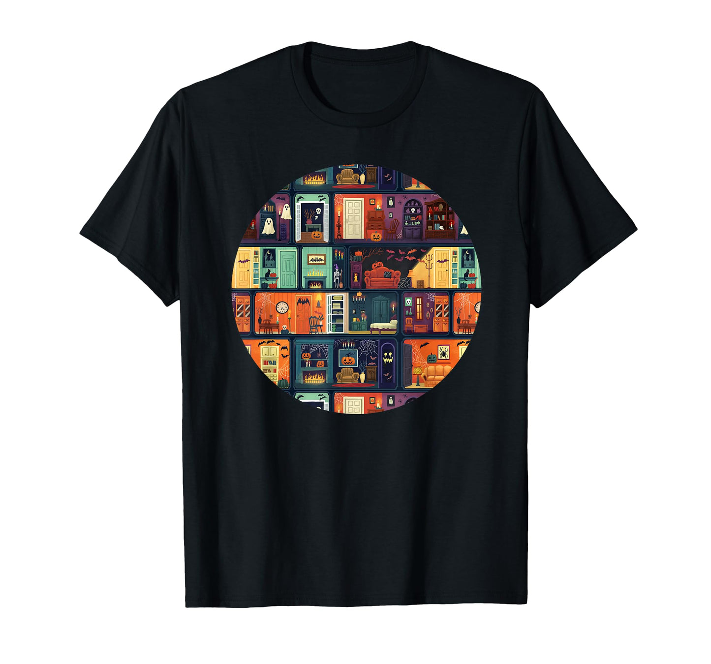 Colorful Halloween Spooky Haunted House, Doll House T-Shirt