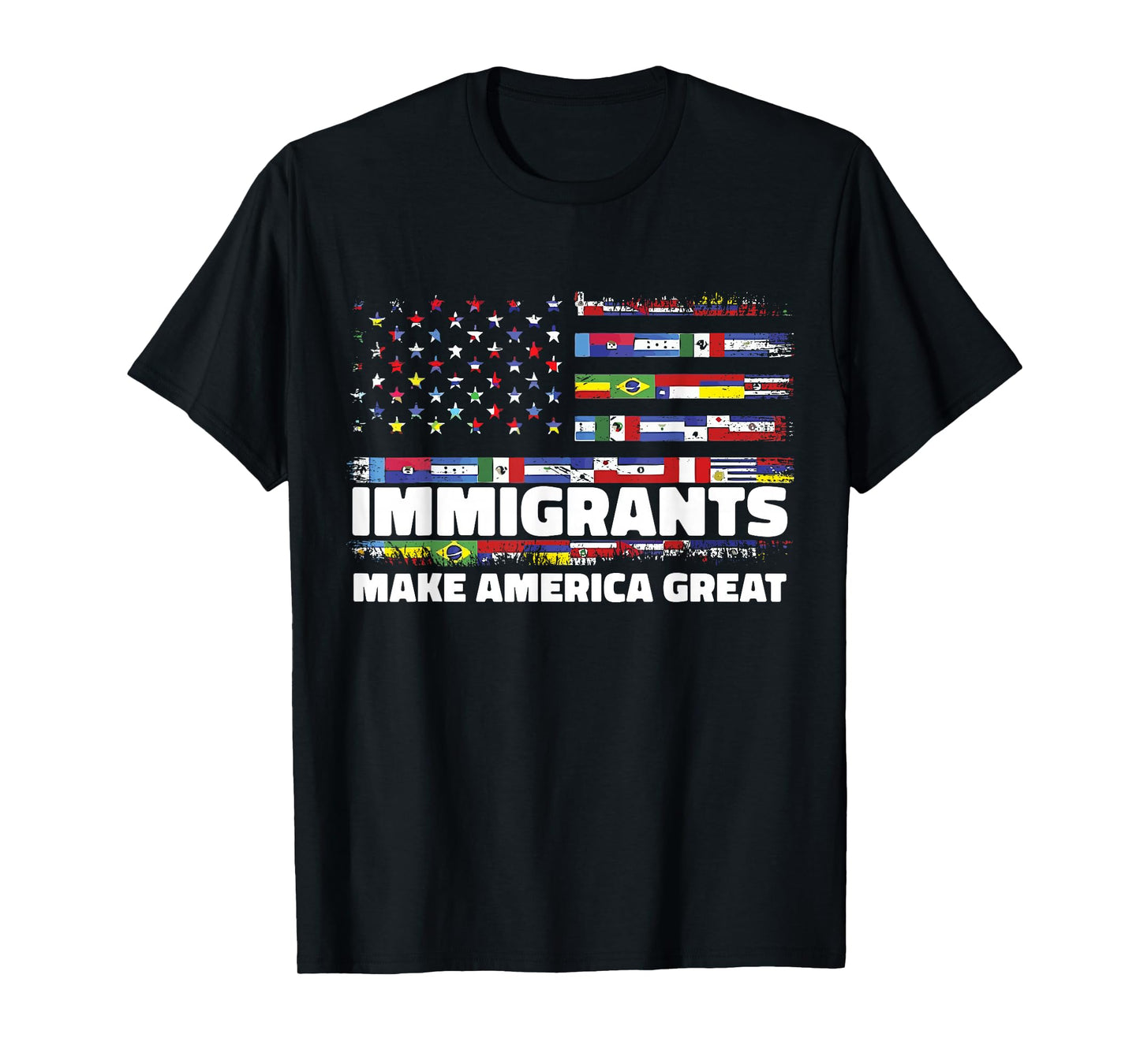 Immigrants Make America Great Immigrants Mexico USA Flag T-Shirt